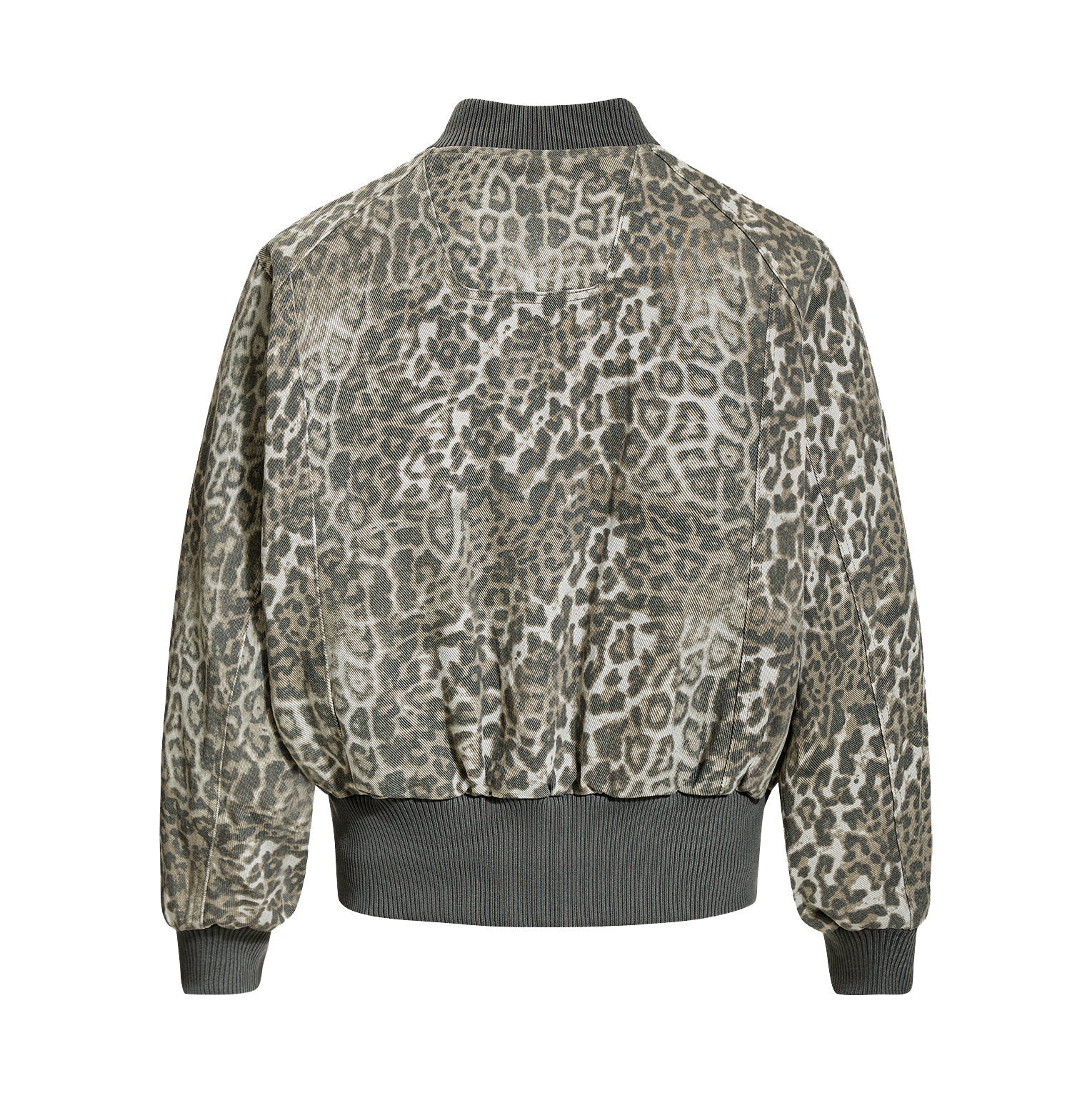 Omirad Leopard Print Bomber Jacket | Vintage Wash Cotton