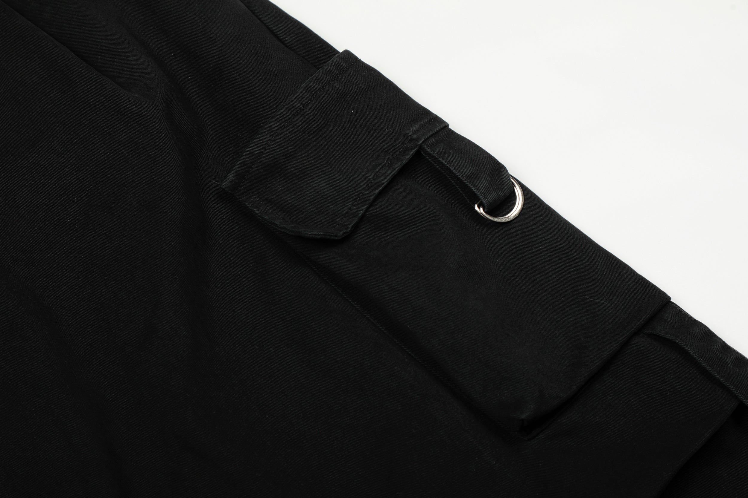 Omirad Typography Cargo Wide-Leg Pants | Black Streetwear