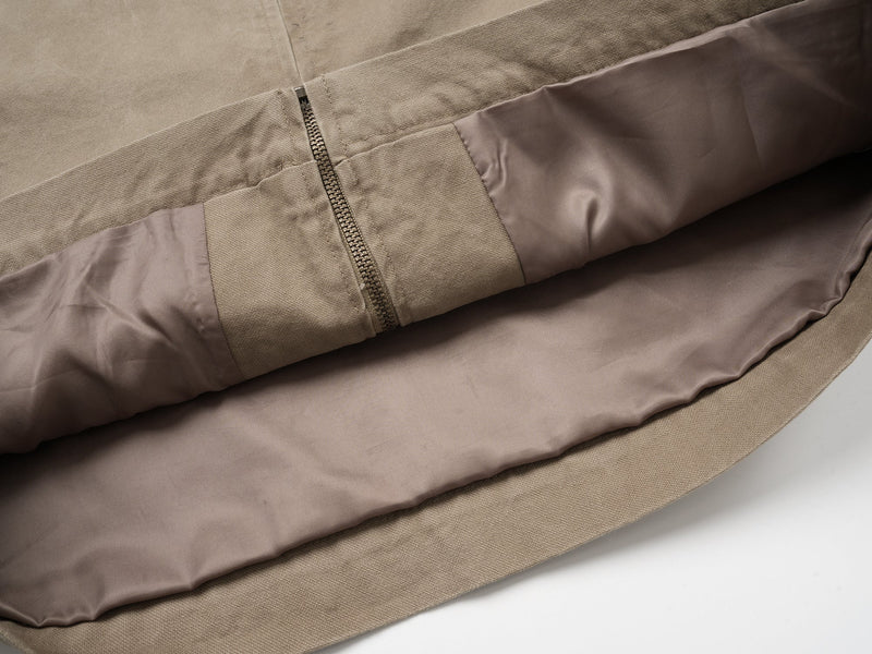 Studded Vintage Work Jacket | Washed Cotton Zip-Up