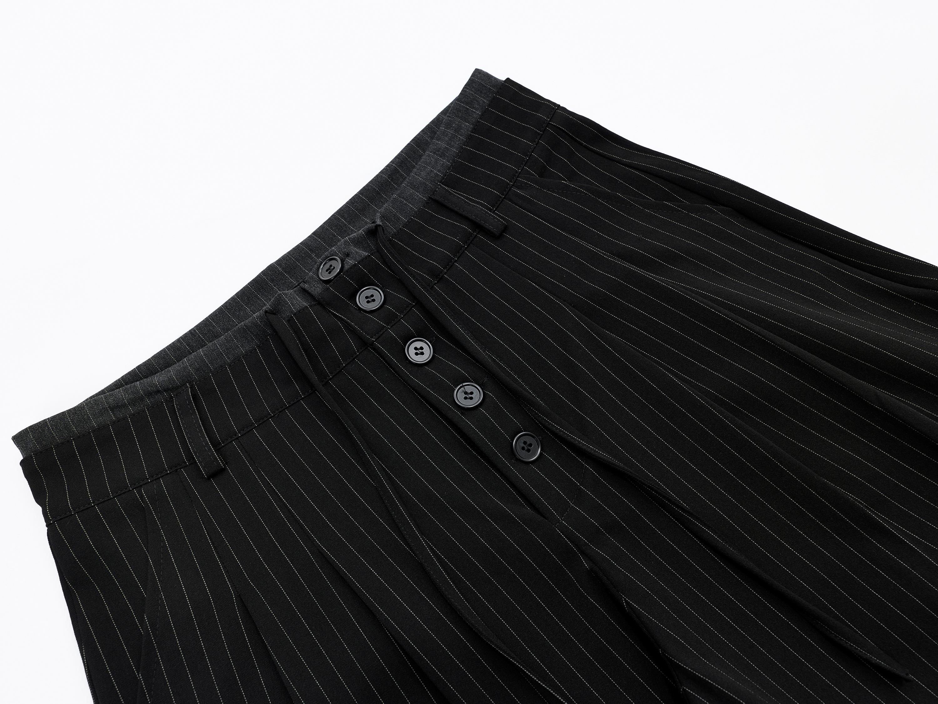 Omirad Pinstripe Wide-Leg Shorts | Oversized Tailored Streetwear