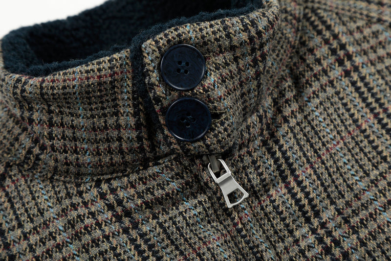Vintage Plaid Wool Blend Bomber Jacket | Retro Check
