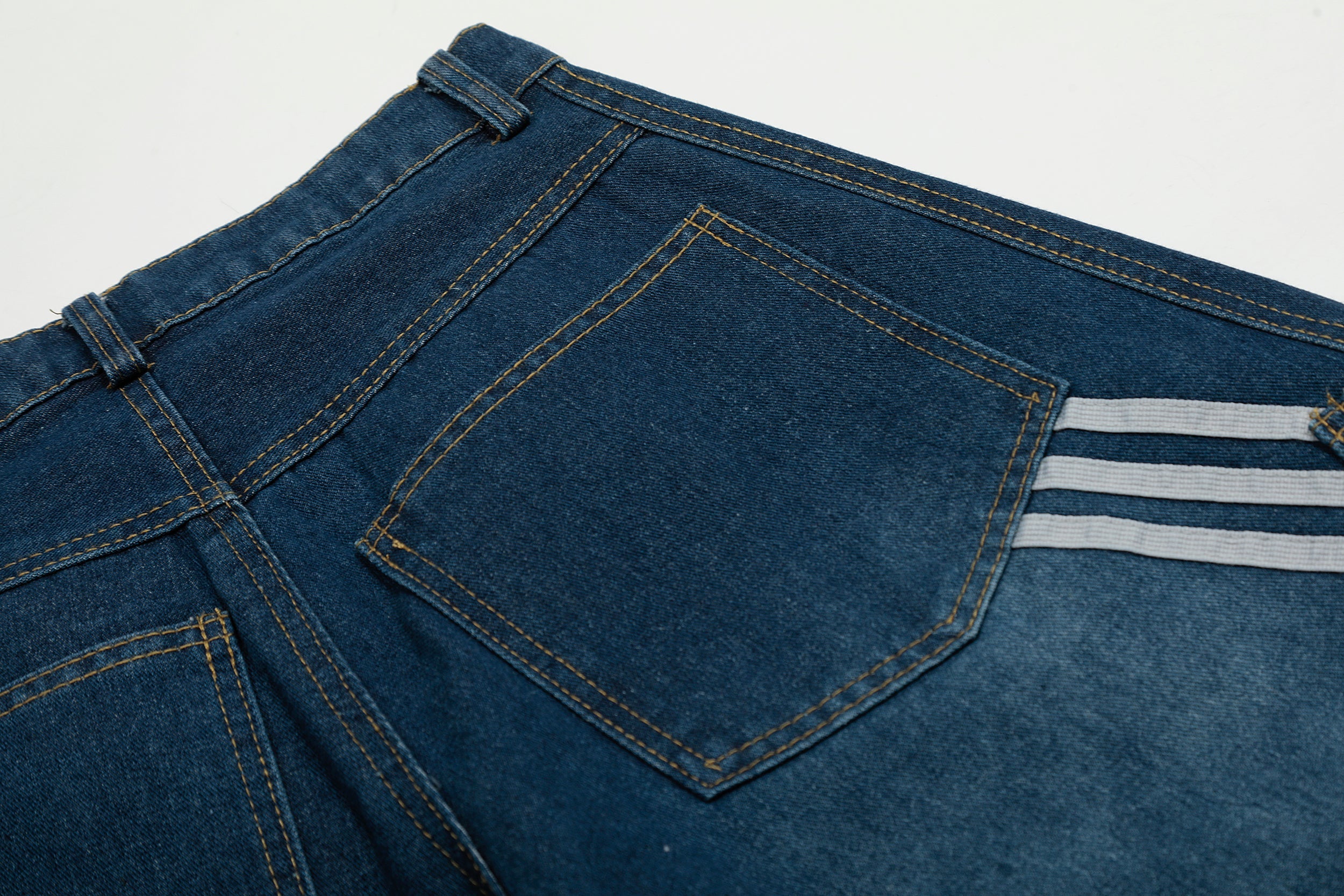Omirad Stripe Panel Balloon Wide-Leg Denim Pants