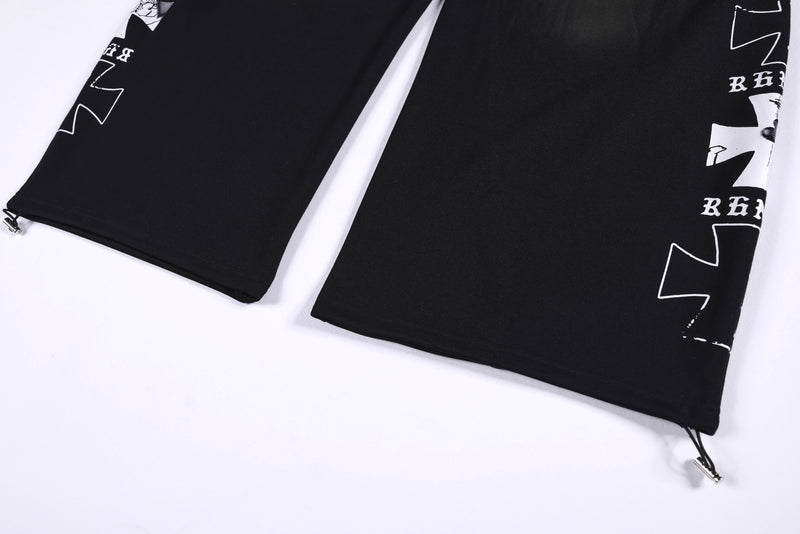 Omirad Gothic Script Wide-Leg Sweatpants | Streetwear