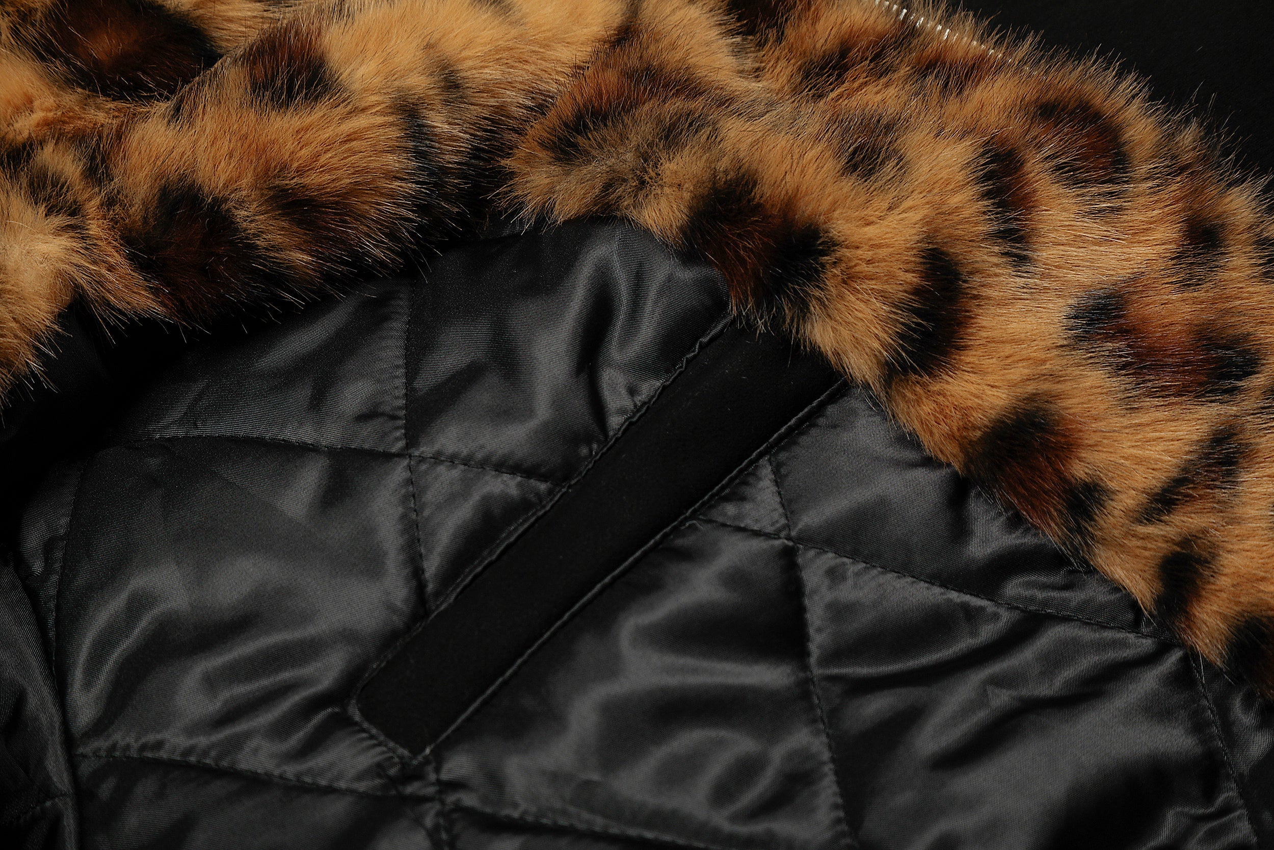 Leopard Faux Fur-Lined Bomber Jacket with Bear Ear Hood