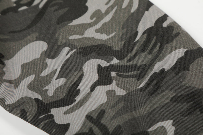 Camo Sleeve Varsity Bomber Jacket with Stud Detail