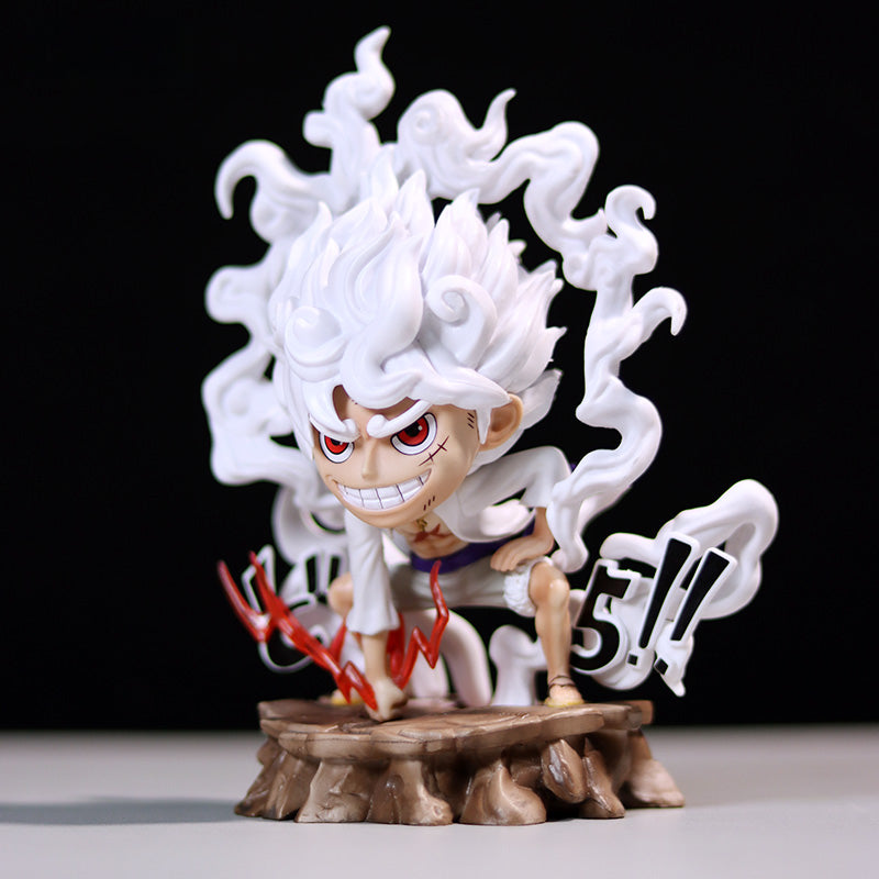 Luffy Gear 5 Статуэтка - 16см с огненными эффектами - One Piece Collectible