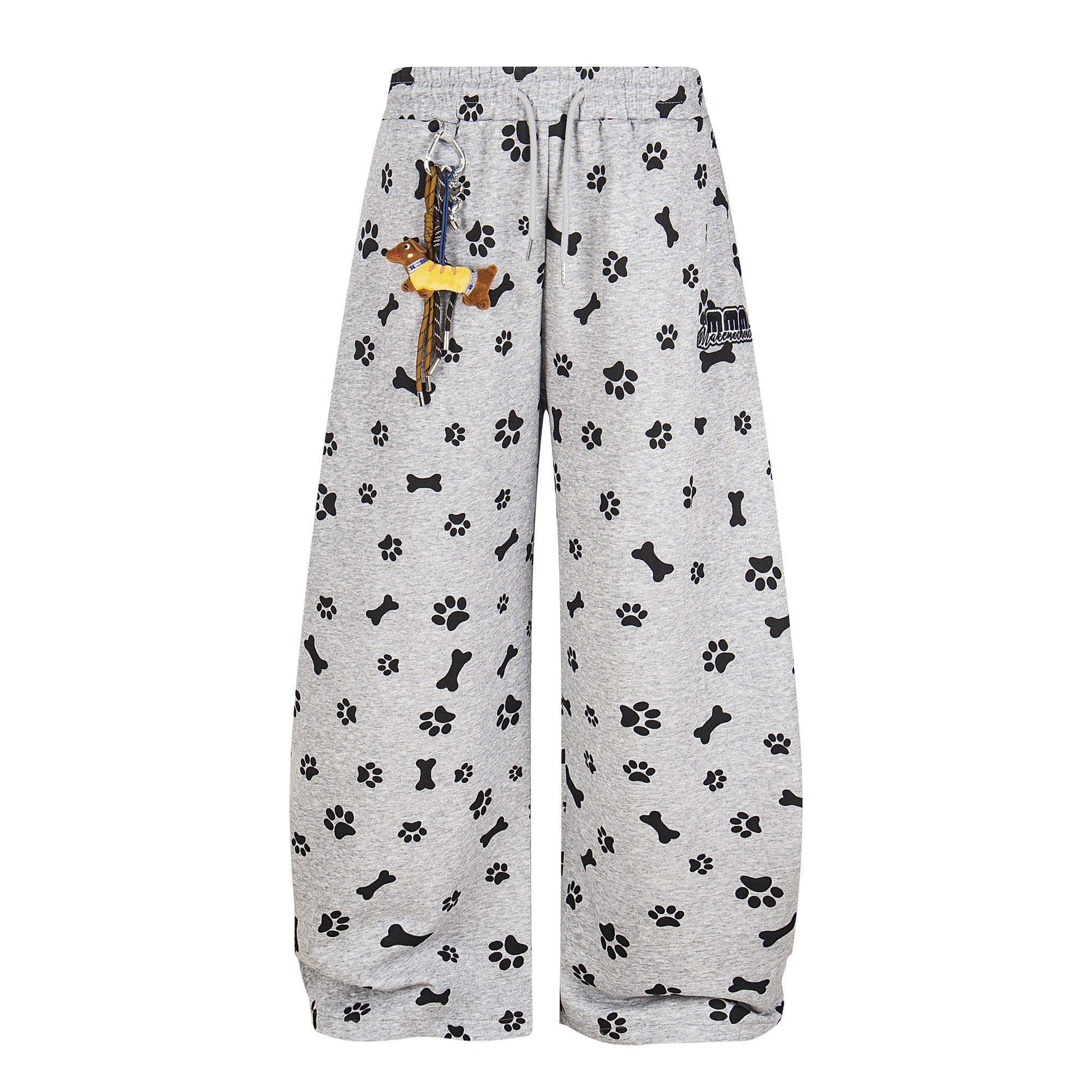 Paw Print Wide-Leg Lounge Pants | Dog Bone Streetwear Sweats