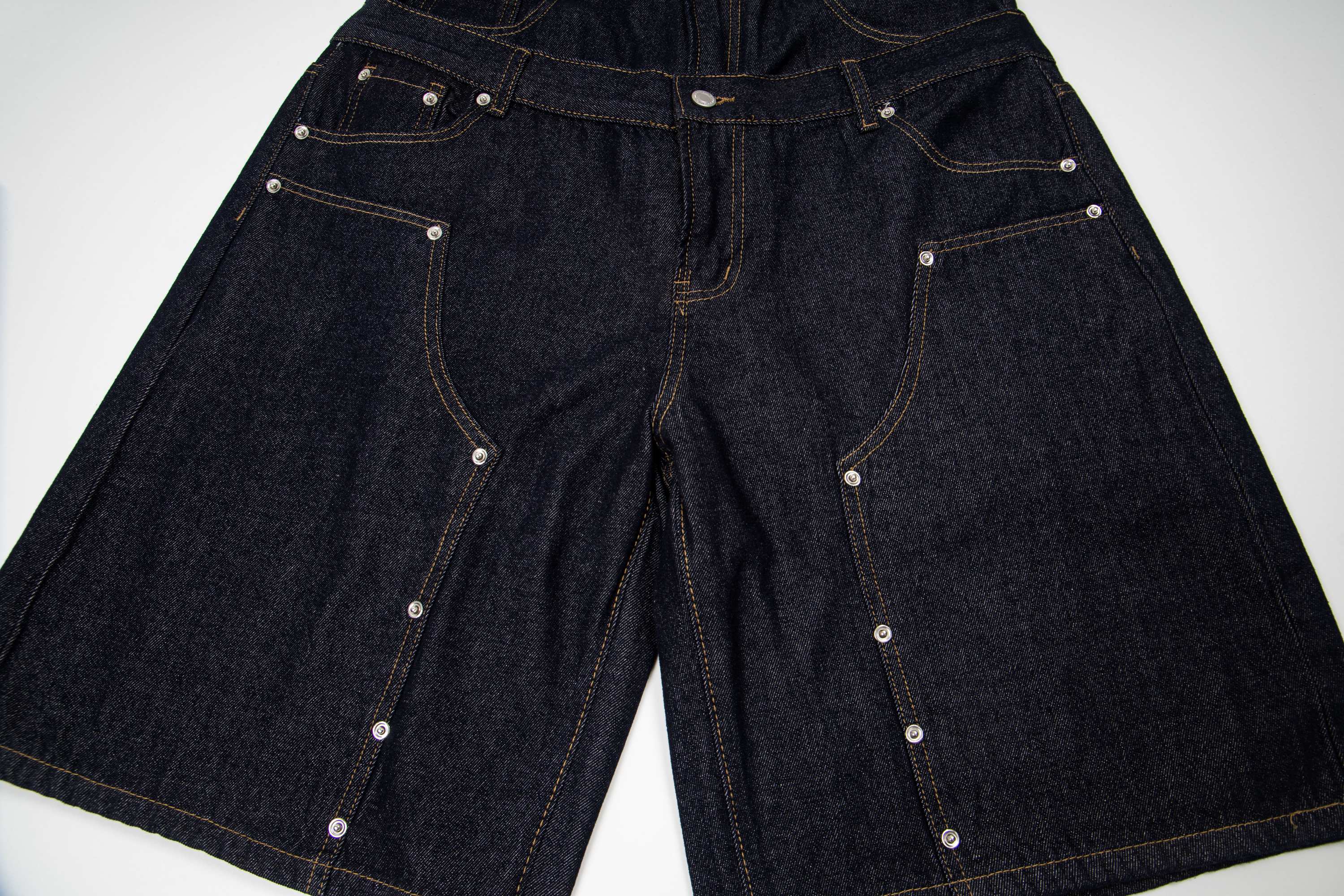 Omirad Double Waist Panel Denim Shorts | Wide Fit
