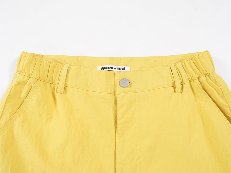 Wide-Leg Nylon Cargo Pants | Y2K Street Style