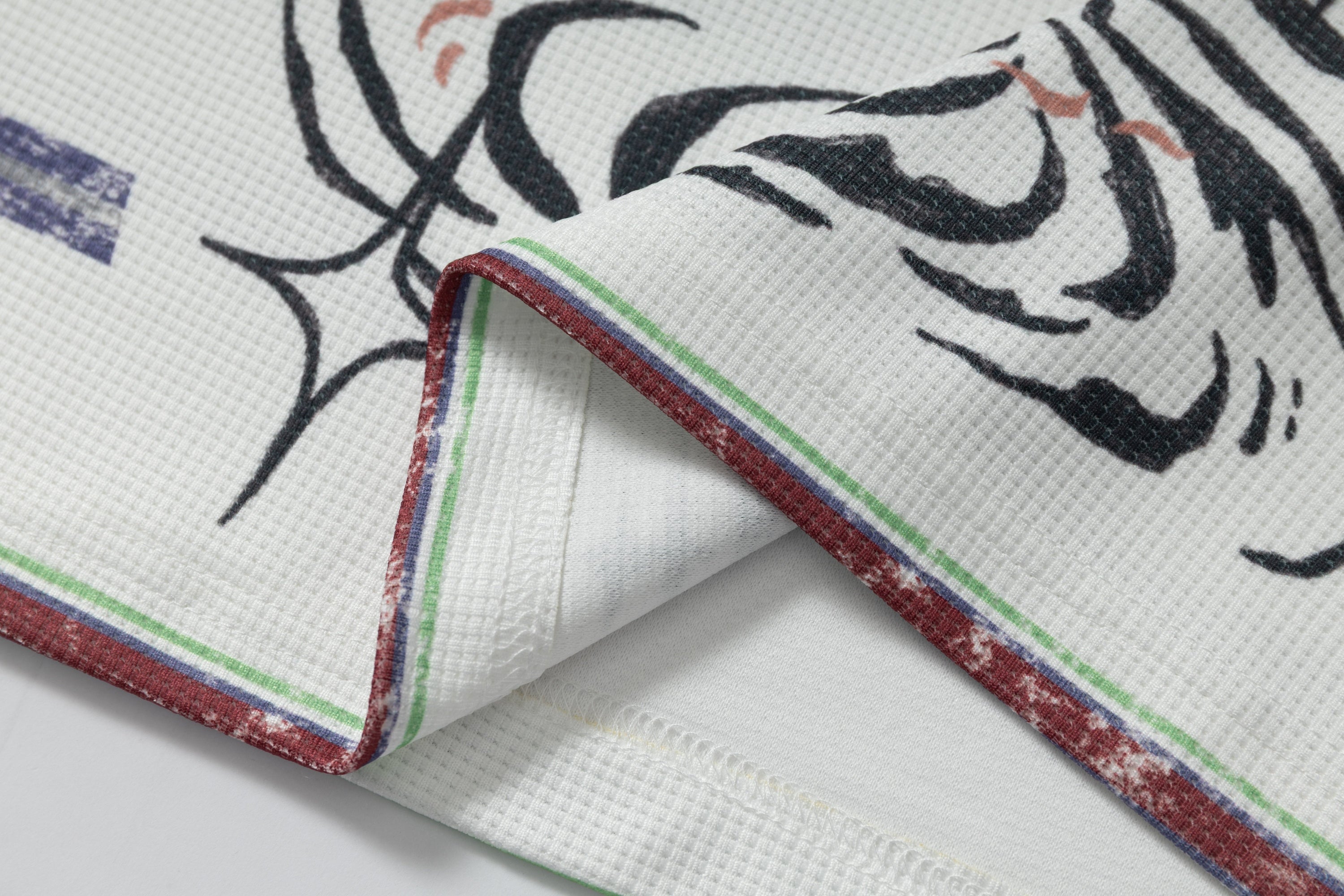 Abstract Graphic Stripe Long-Sleeve Polo Shirt | Streetwear