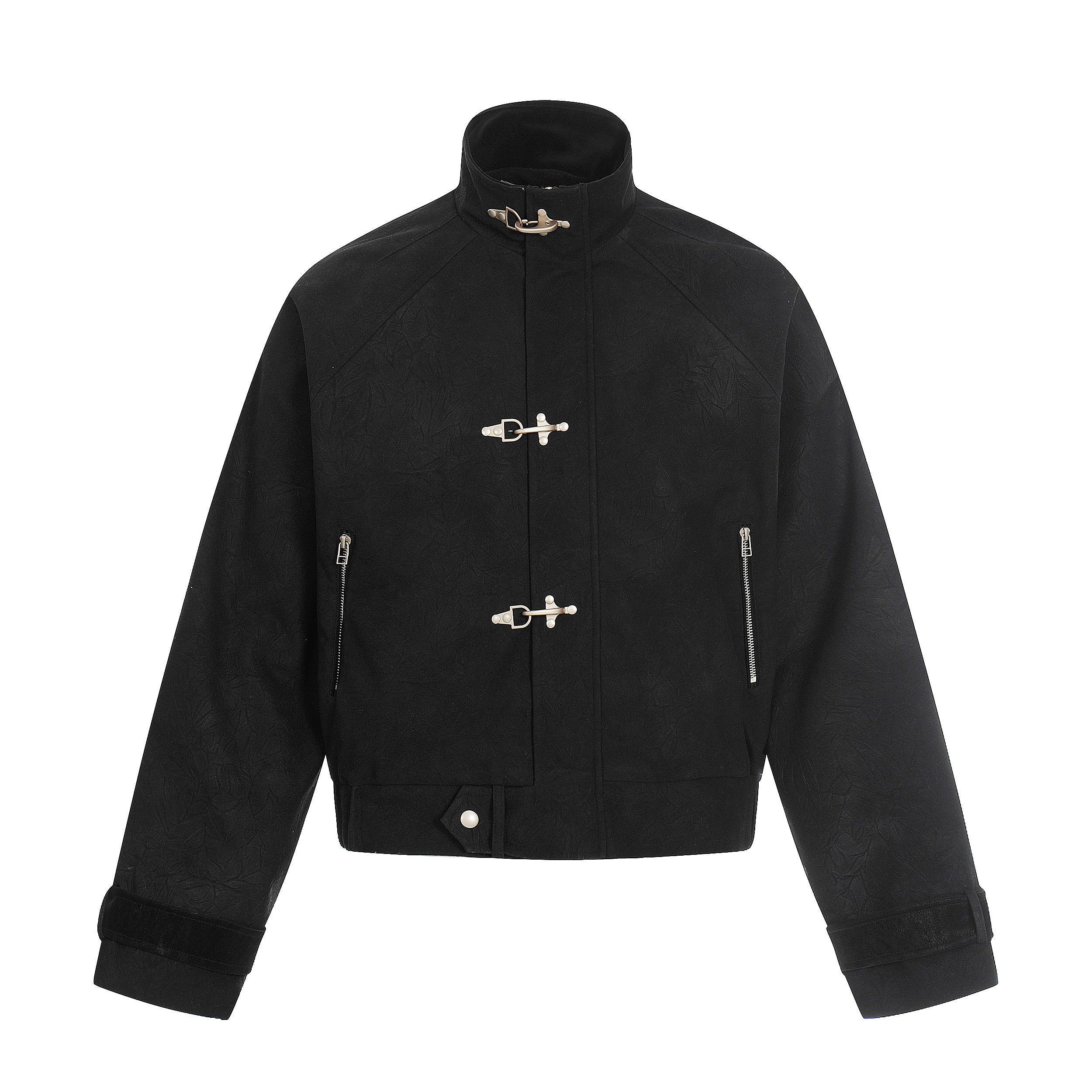 Omirad Textured Utility Jacket | Metal Clasp Streetwear