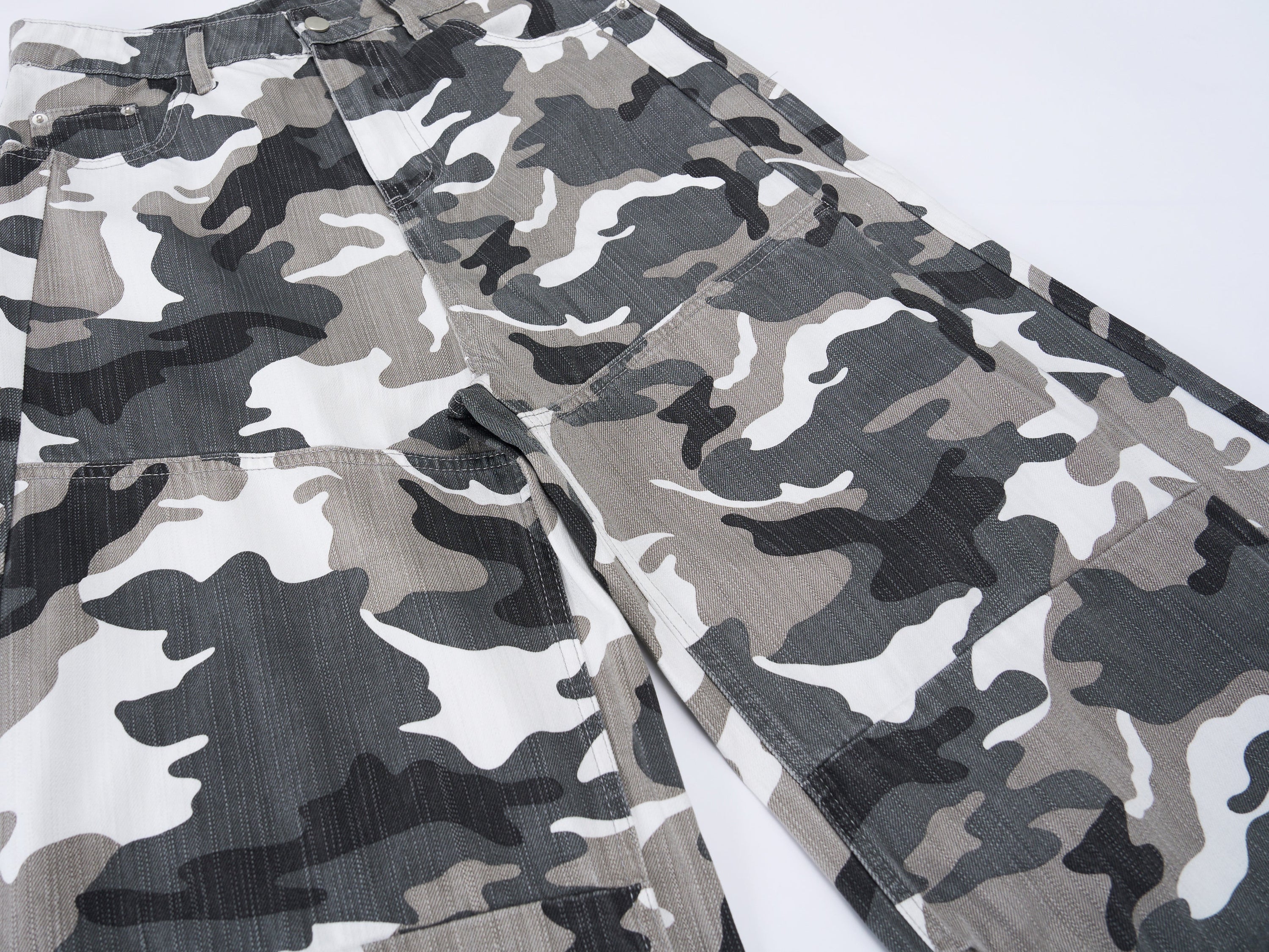 Omirad Camo Wide-Leg Patchwork Jeans | Oversized Balloon Fit