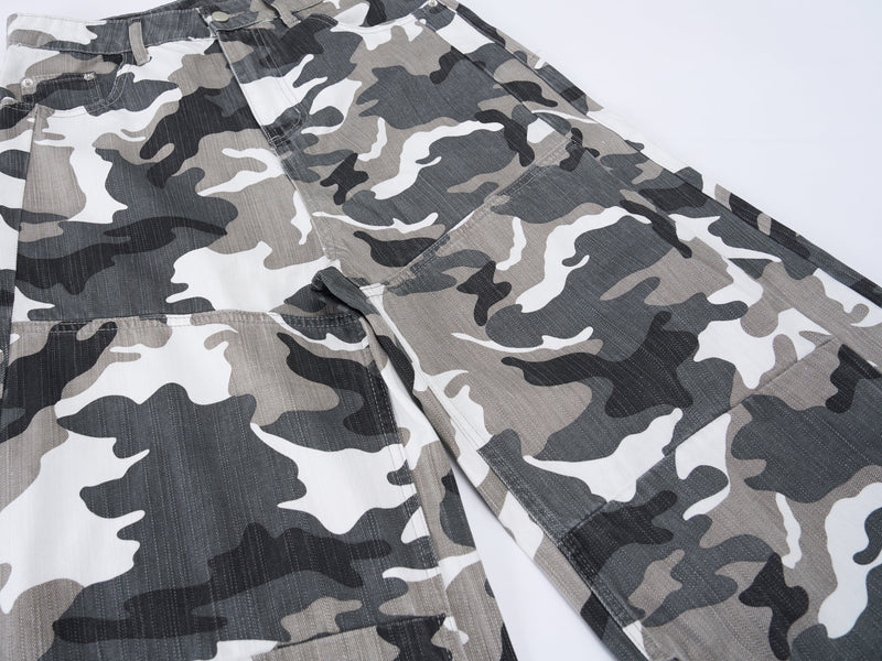 Omirad Camo Wide-Leg Patchwork Jeans | Oversized Balloon Fit