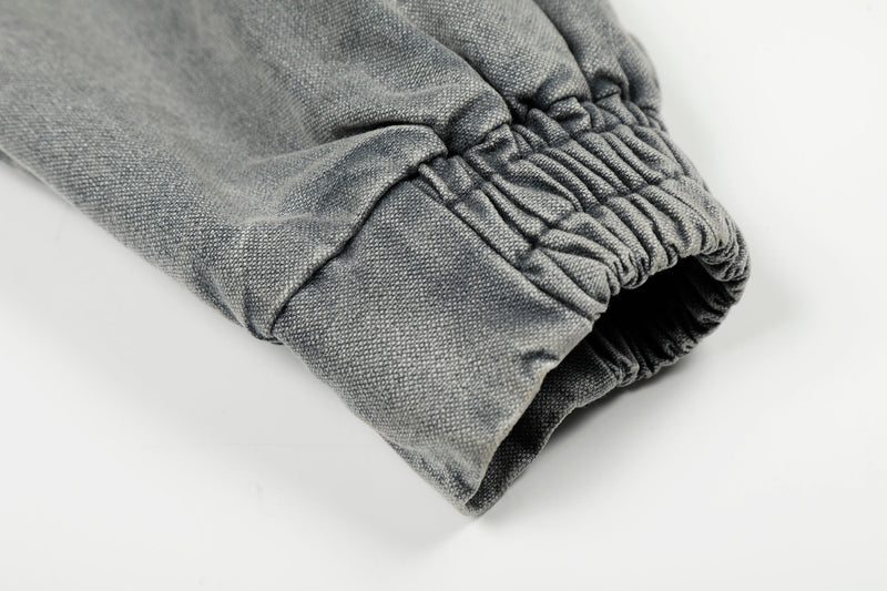 Omirad Washed Utility Bomber Jacket | Grey Denim Streetwear
