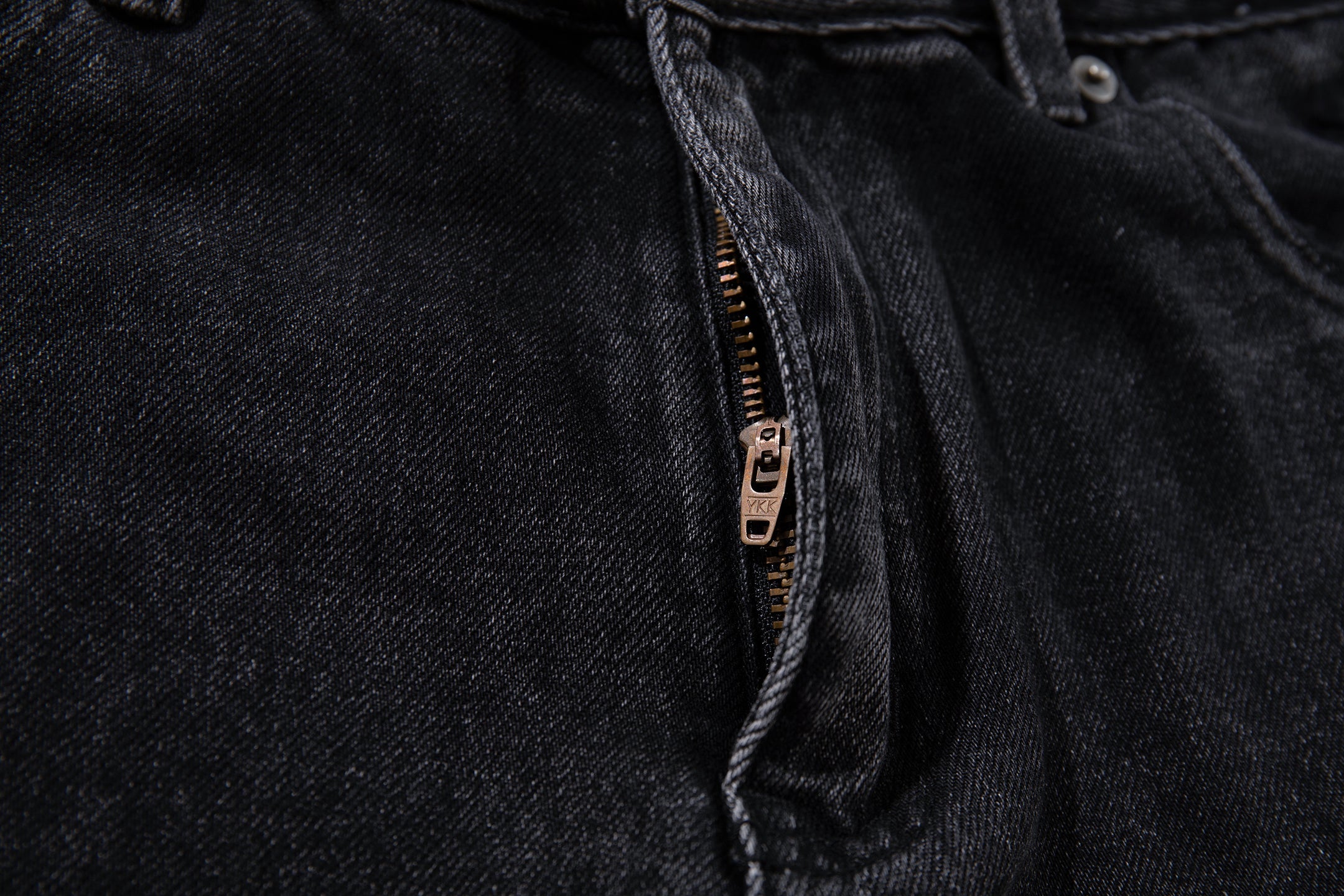 Omirad Coated-Distress Wide-Leg Jeans | Deep Charcoal Denim