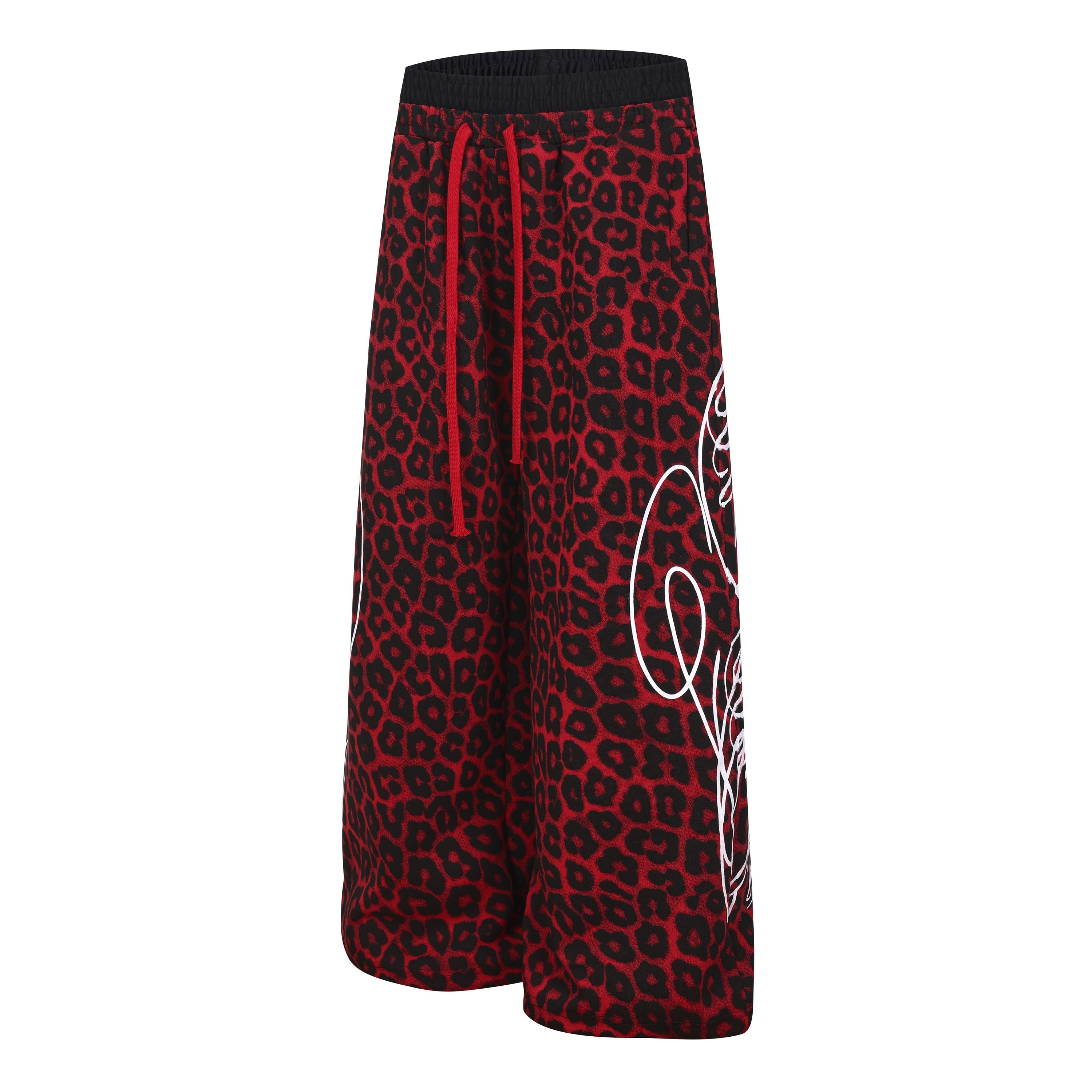 Omirad Leopard Panel Sweatpants | Wide-Leg Streetwear