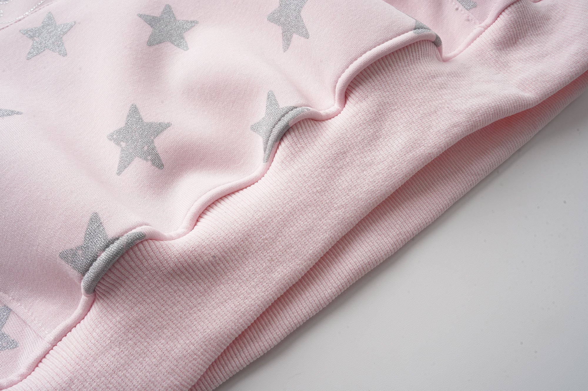 Pink Star Print Hoodie | Glitter Script Streetwear Sweatshirt