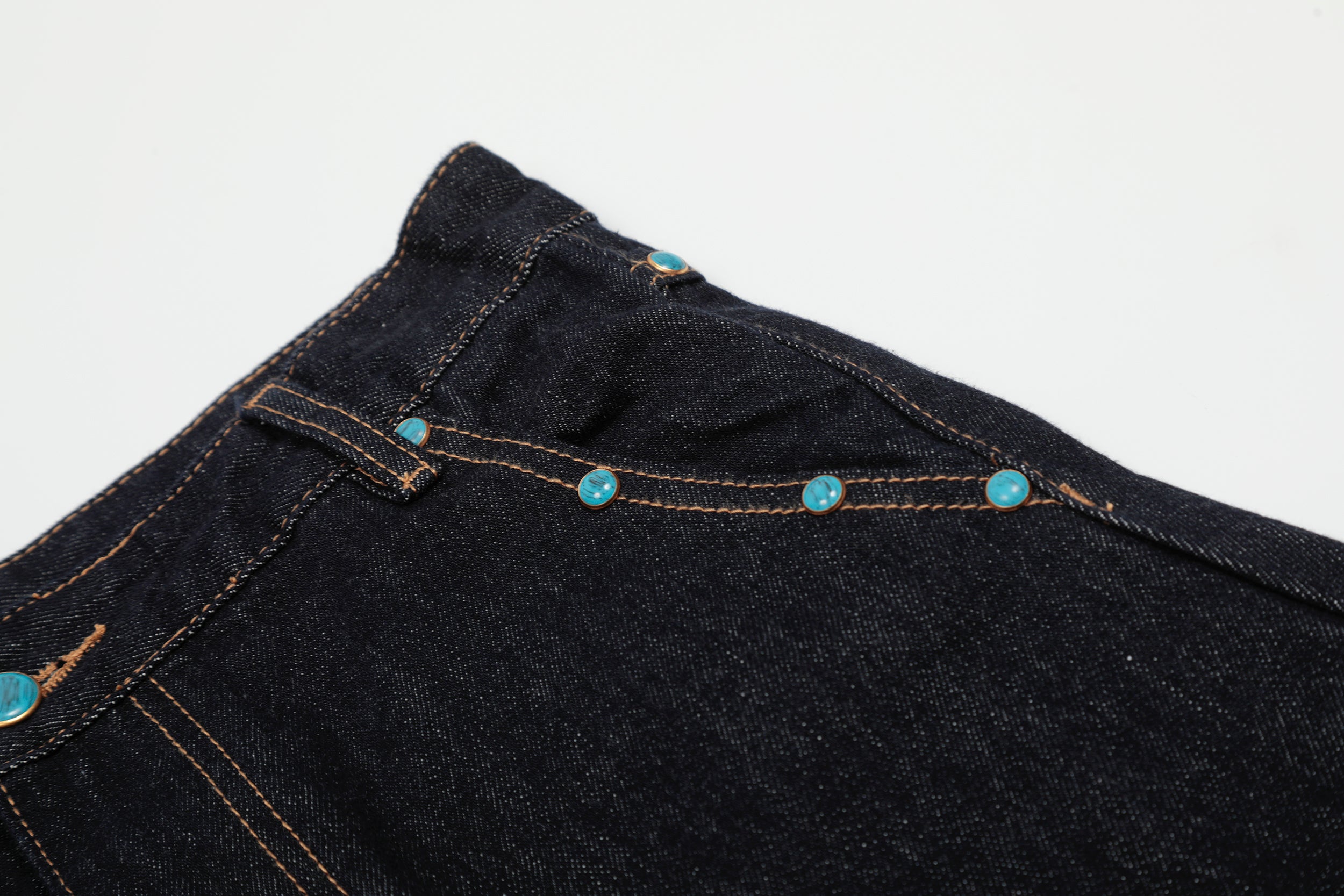 Omirad Studded Dark-Wash Wide-Leg Jeans | SEAKOFF