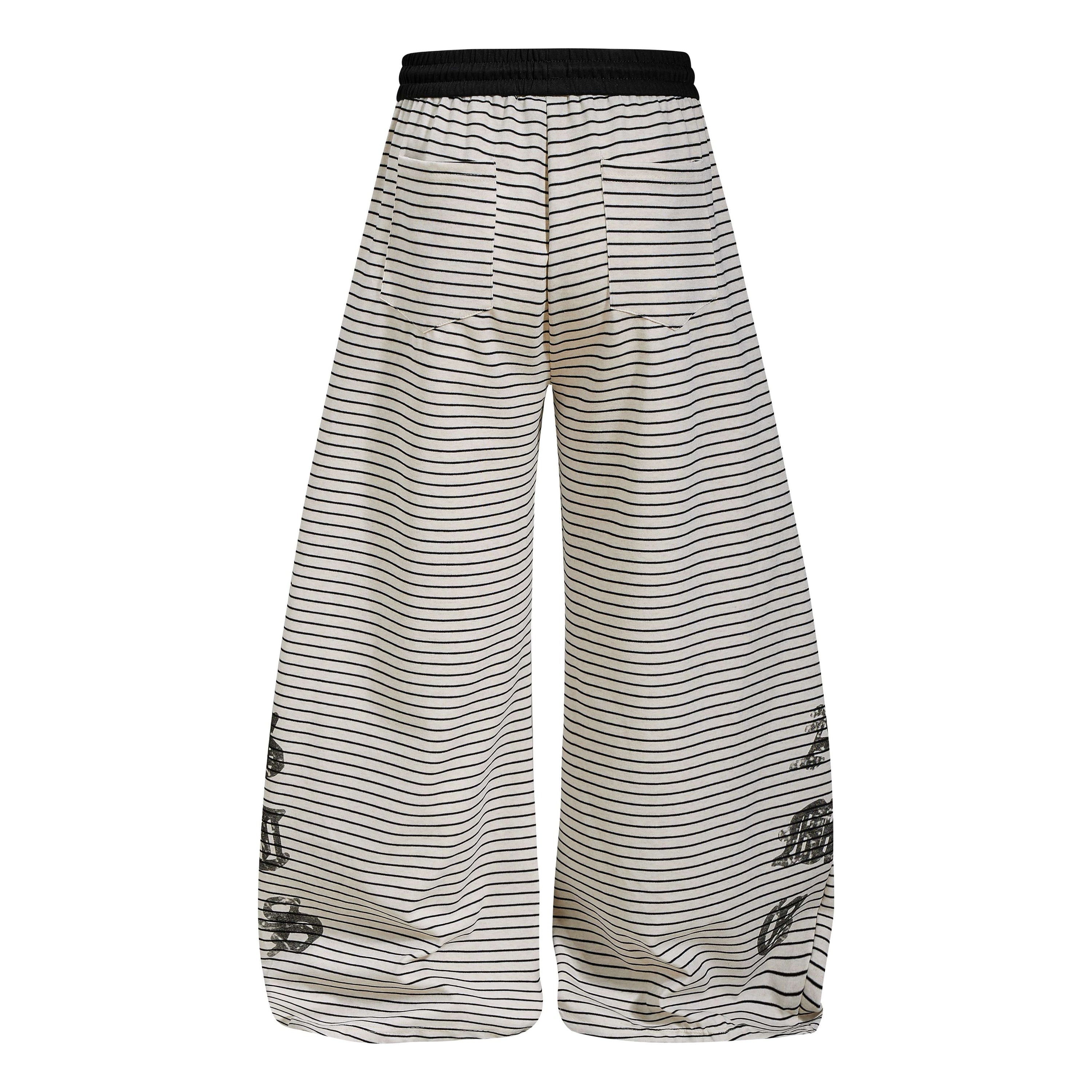 Striped Gothic Draped Wide-Leg Pants | Free Spirit Print
