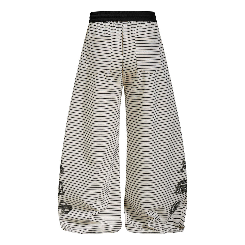 Striped Gothic Draped Wide-Leg Pants | Free Spirit Print