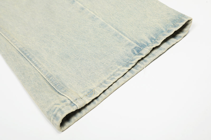 Omirad Creased-Wash Balloon Jeans | Wide Leg Denim