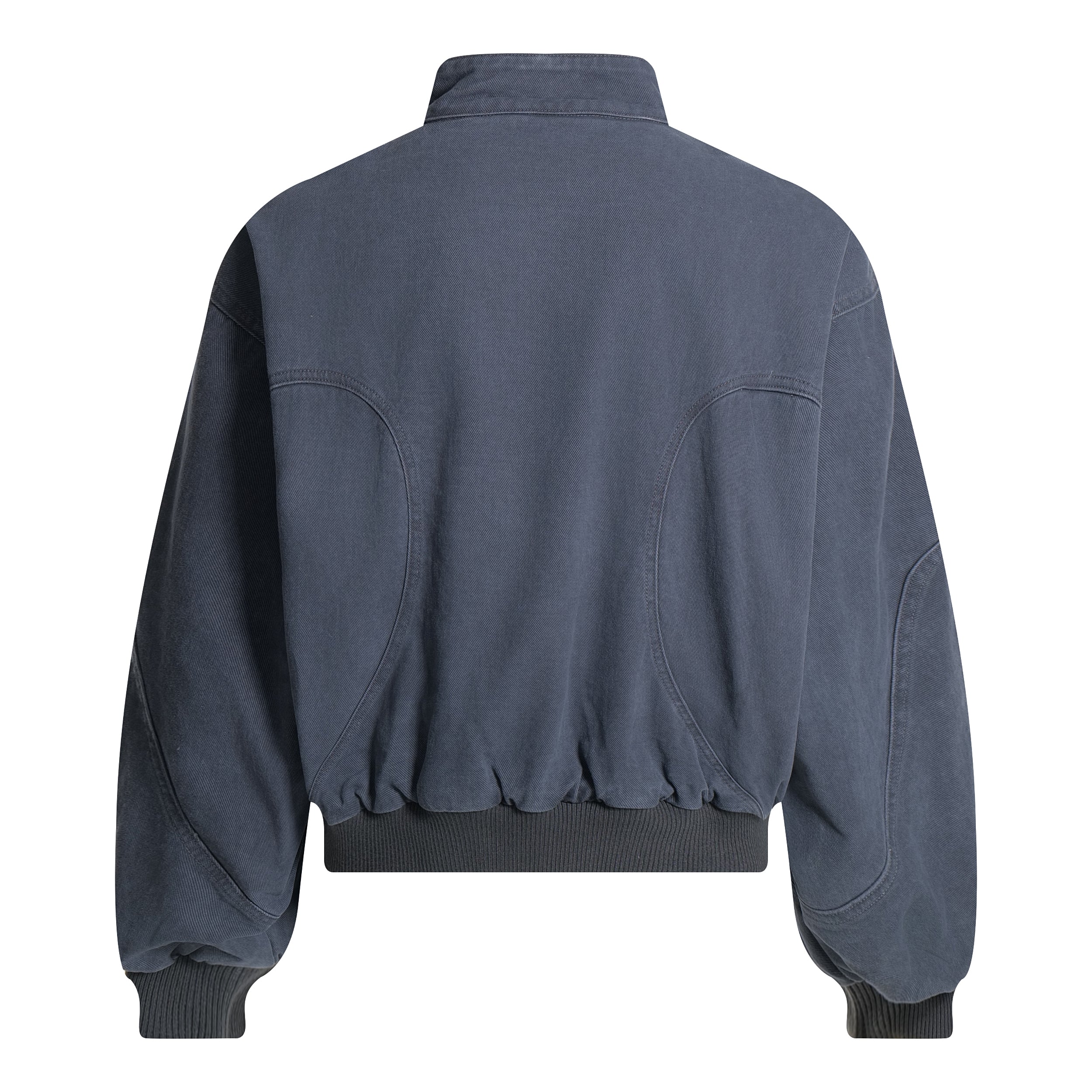 Washed Curved-Panel Bomber Jacket | Relaxed Fit Cotton