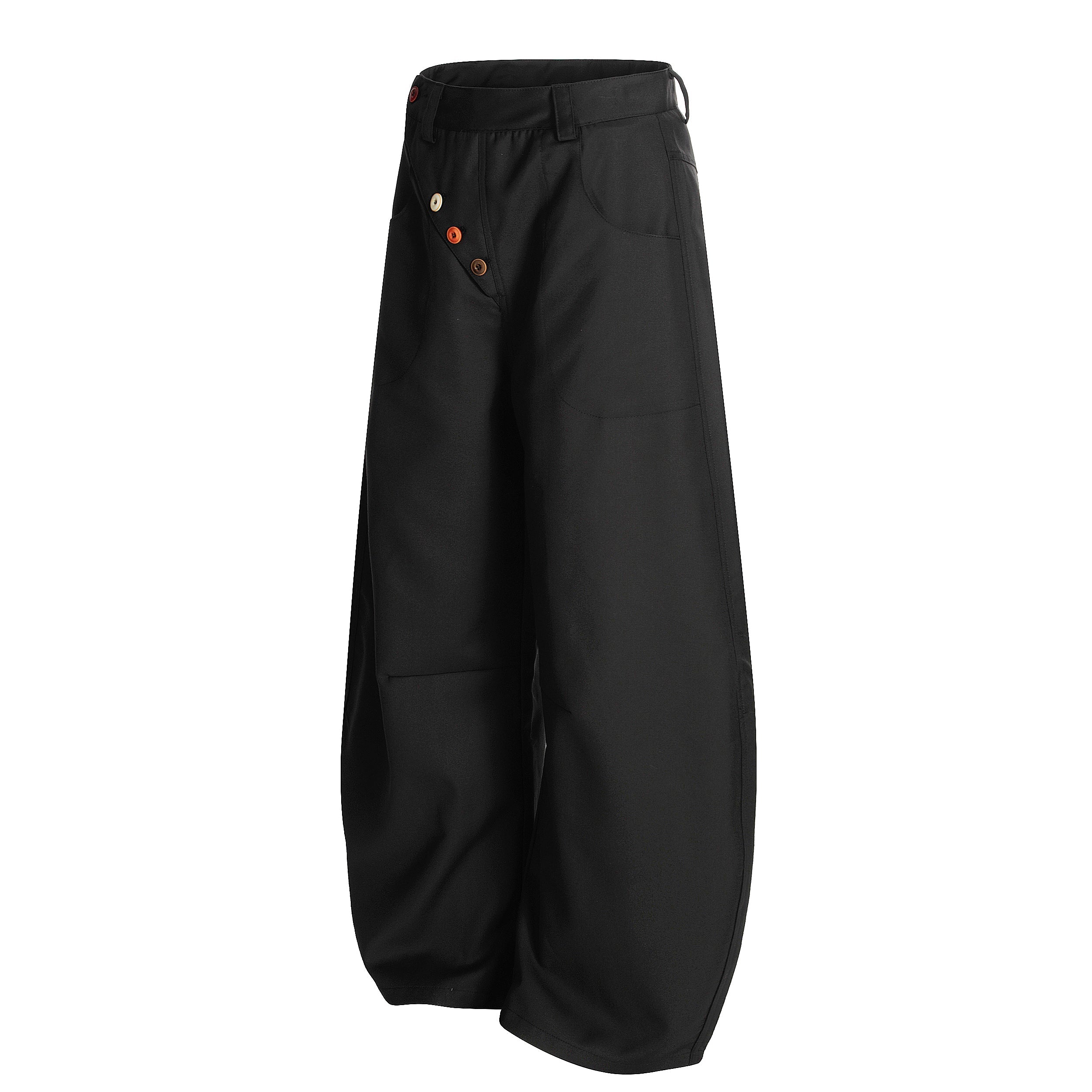 Omirad Multi-Button Utility Wide-Leg Pants | Modern Fit
