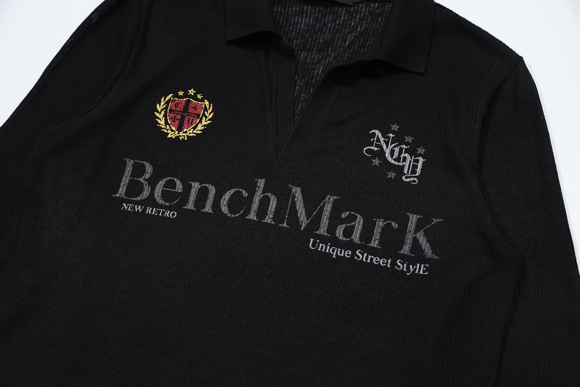 Omirad BenchMarK Long Sleeve Mesh Polo | Collegiate Streetwear