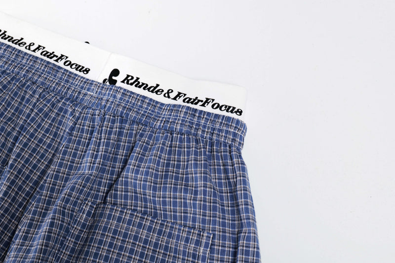 Check Pattern Relaxed Wide-Leg Cotton Pants | SEAKOFF