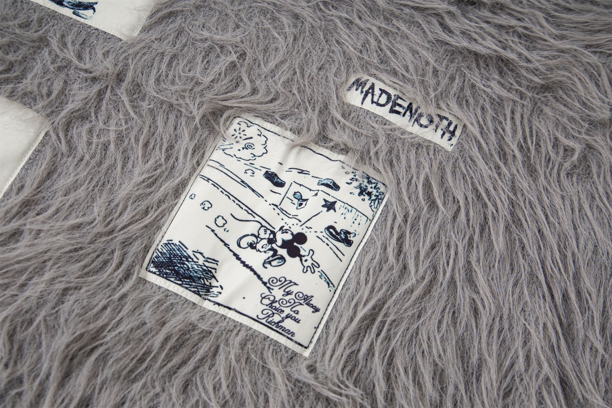 Omirad Long-Fur Graphic Sweater | Pink Shaggy Knit Pullover