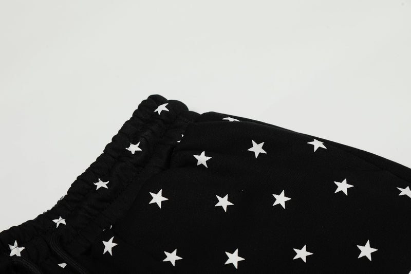 All-Over Star Print Wide-Leg Pants | Y2K Street Style