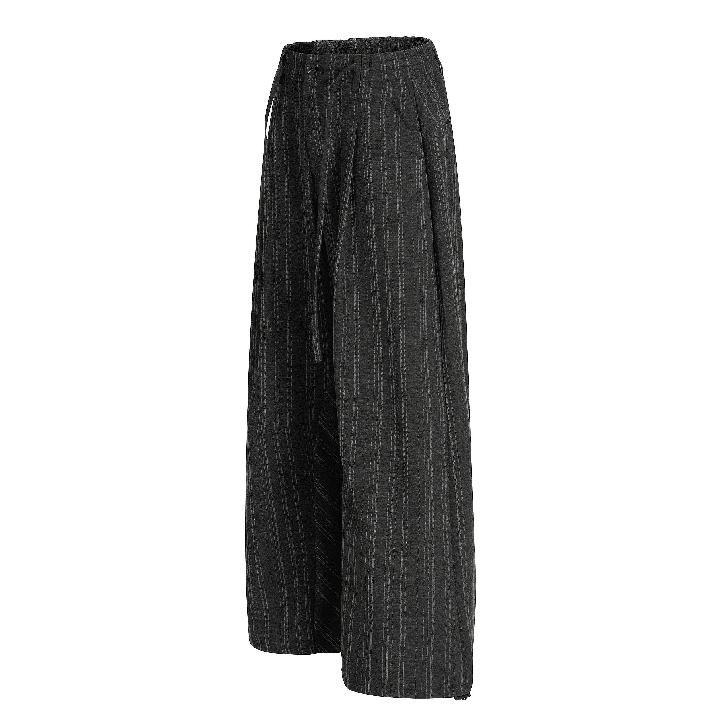 Omirad Striped Wide-Leg Pants | Pleated Pinstripe Trousers