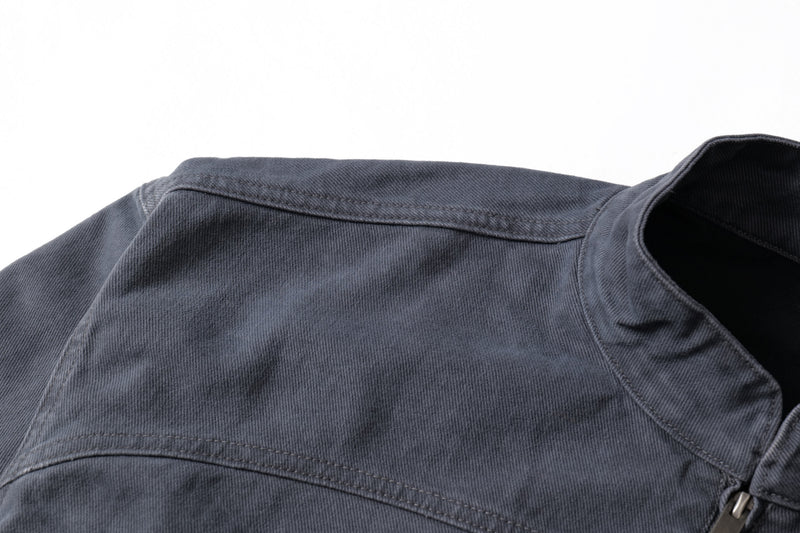Washed Curved-Panel Bomber Jacket | Relaxed Fit Cotton