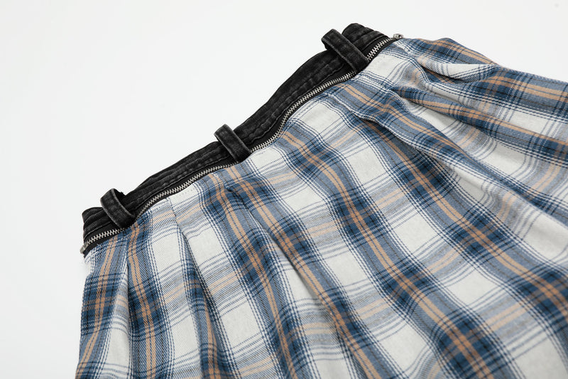 Omirad Layered Plaid Skirt-Pants | Deconstructed Streetwear