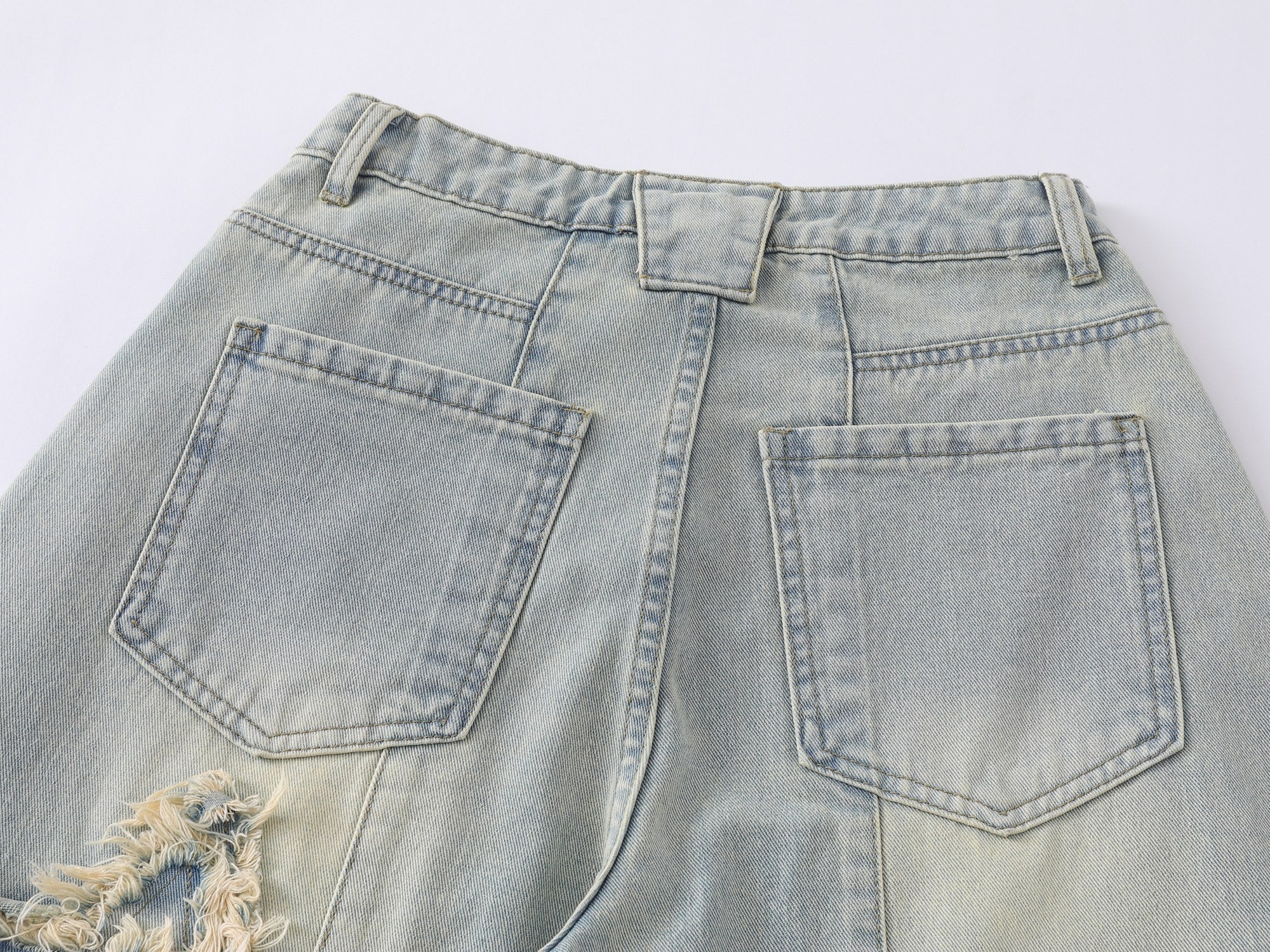 Star Distressed Wide-Leg Baggy Jeans | Streetwear Denim