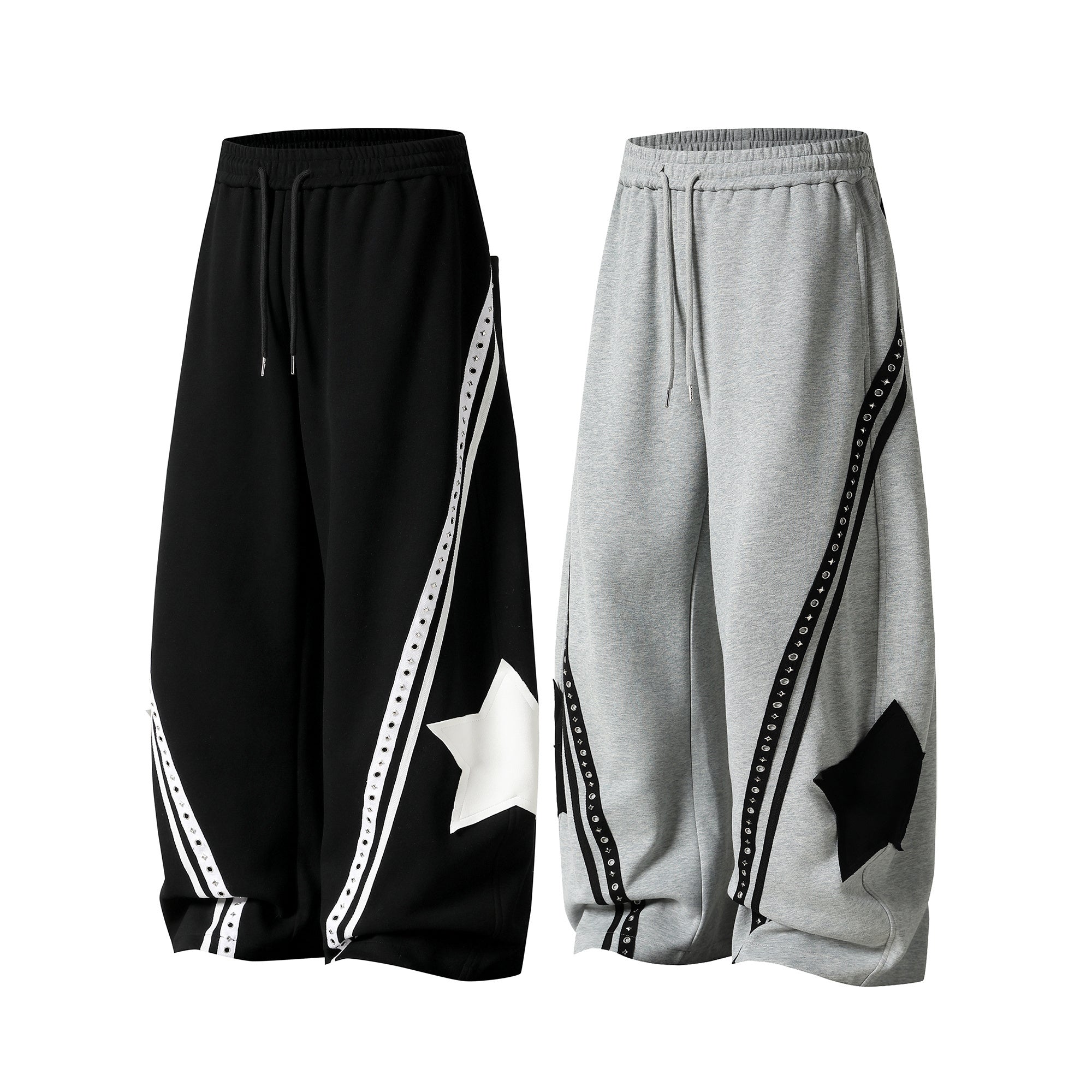 Omirad Star Panel Wide-Leg Track Pants | Streetwear Sweatpants