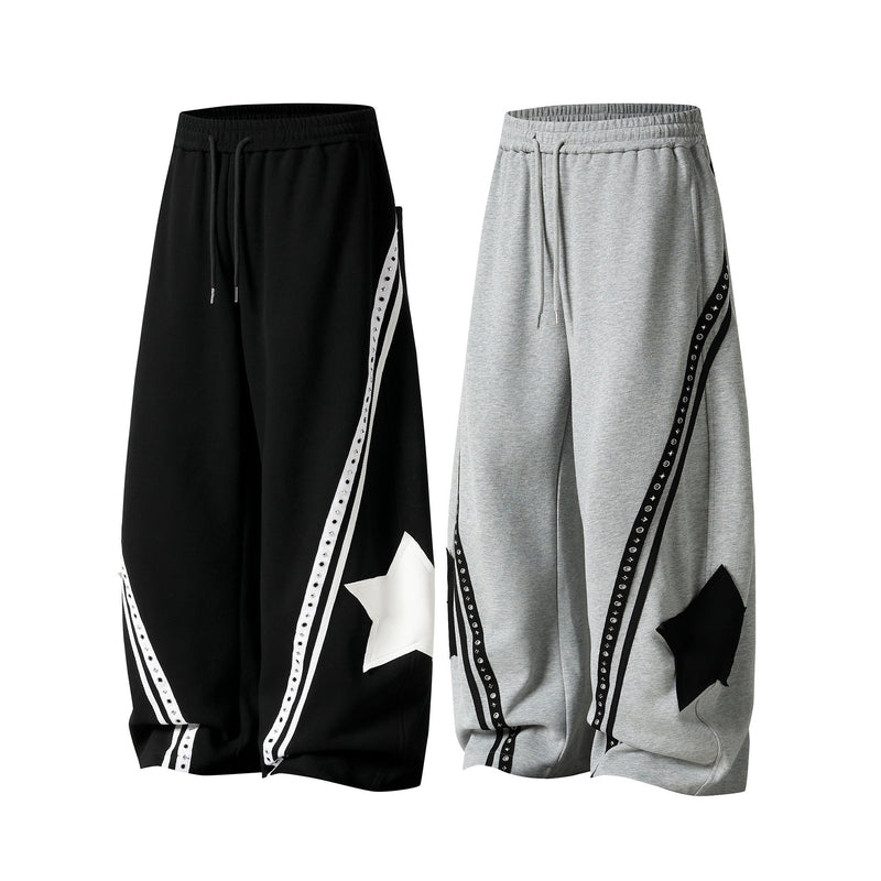 Omirad Star Panel Wide-Leg Track Pants | Streetwear Sweatpants