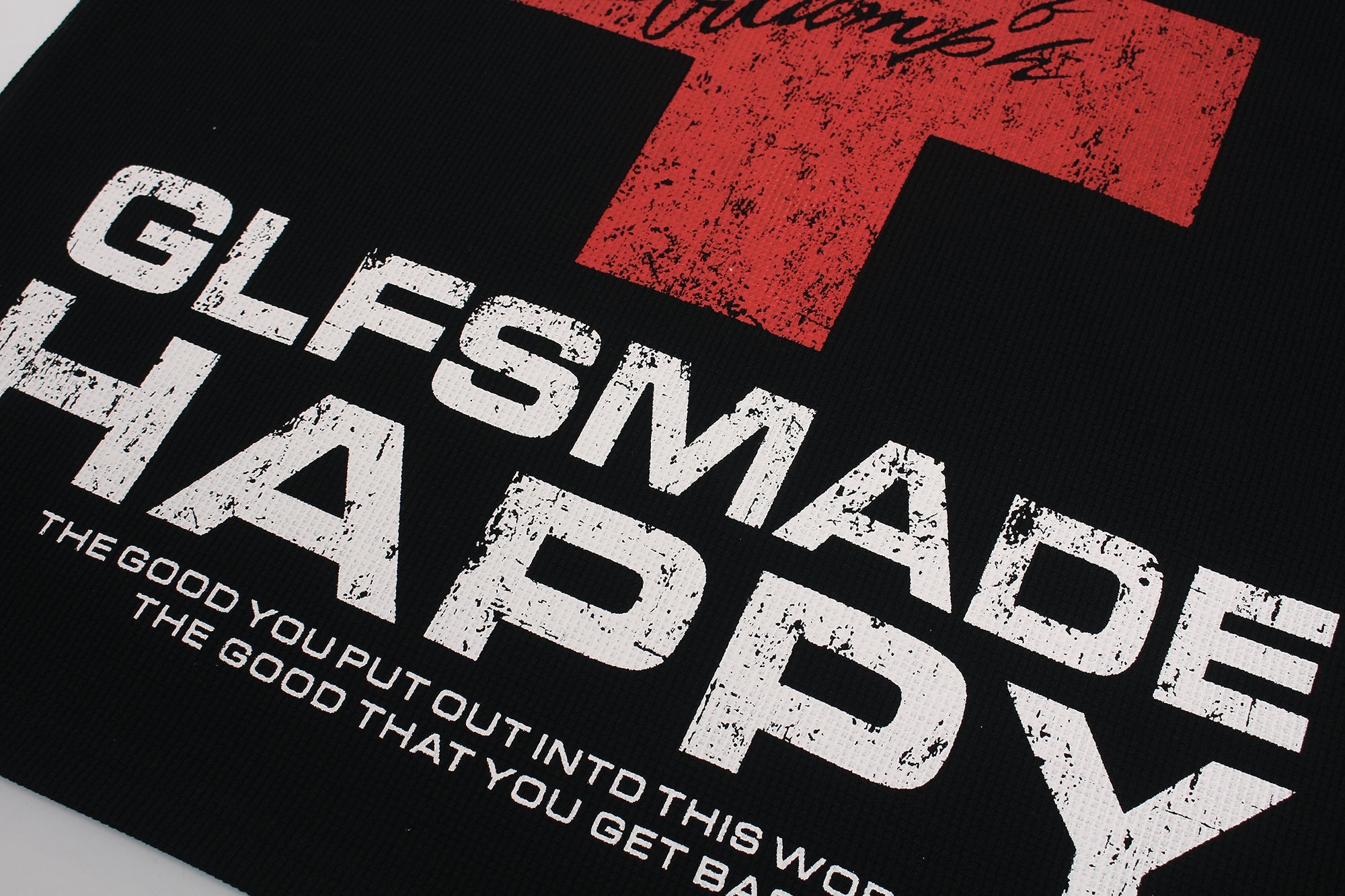 Cross Typography Streetwear Graphic Tee | GLFSMADE Happy