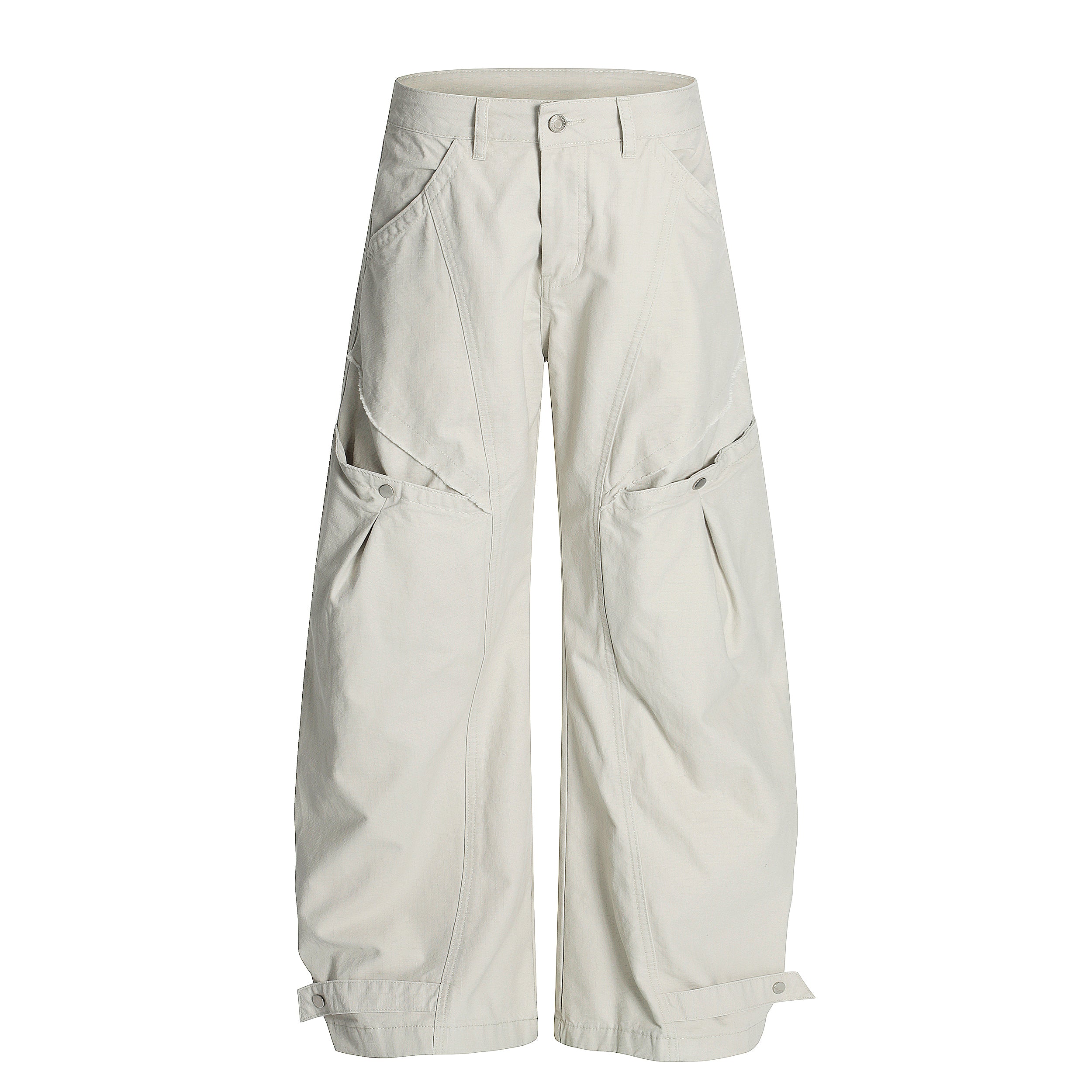 Omirad Structured Wide-Leg Utility Pants | 100% Cotton