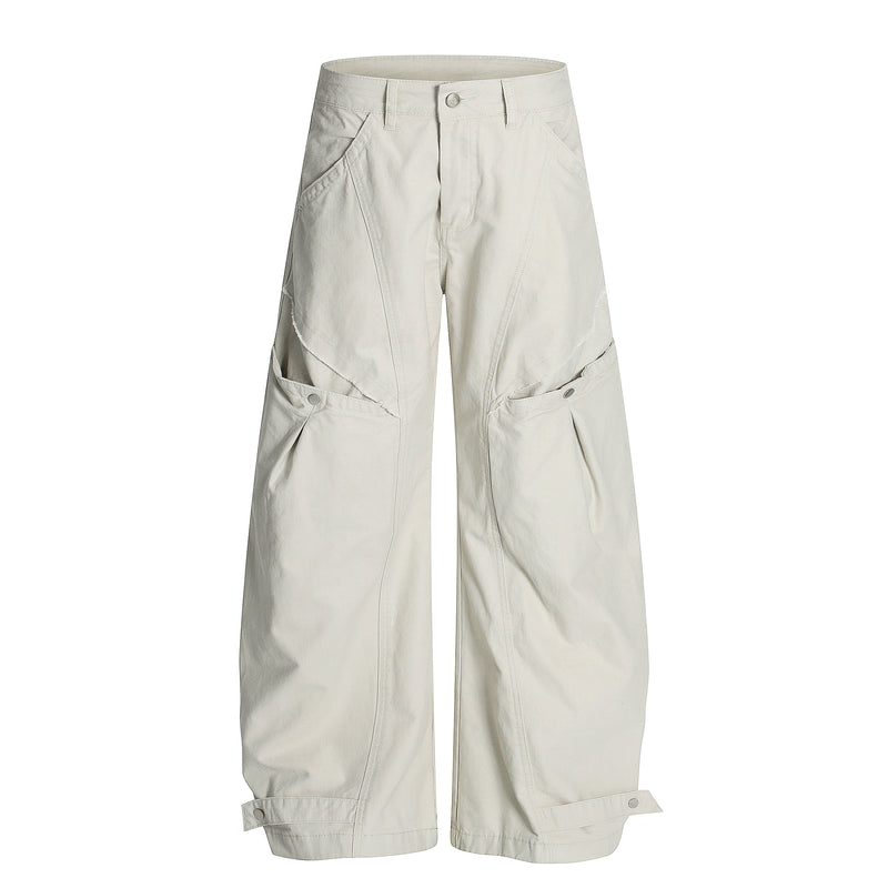 Omirad Structured Wide-Leg Utility Pants | 100% Cotton