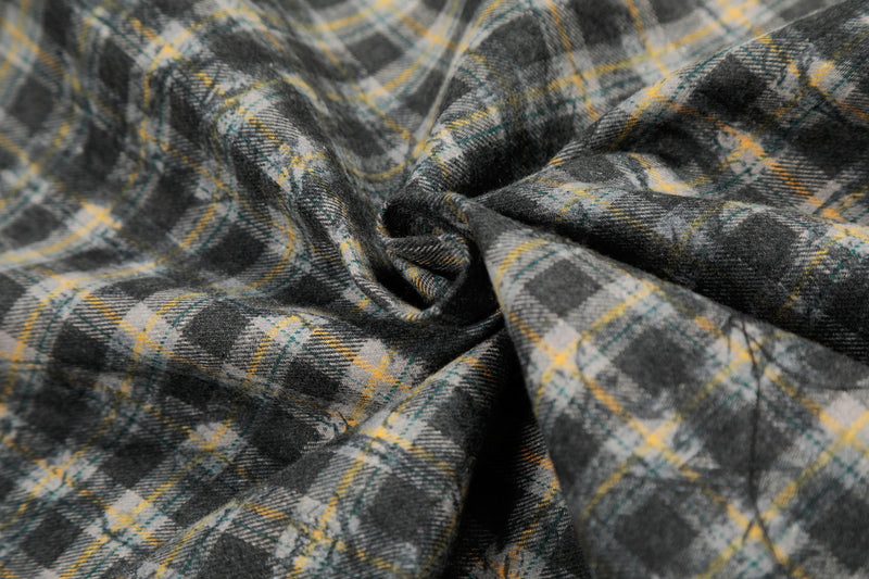 Omirad Vintage Washed Plaid Button-Up Jacket | Cropped Boxy Fit