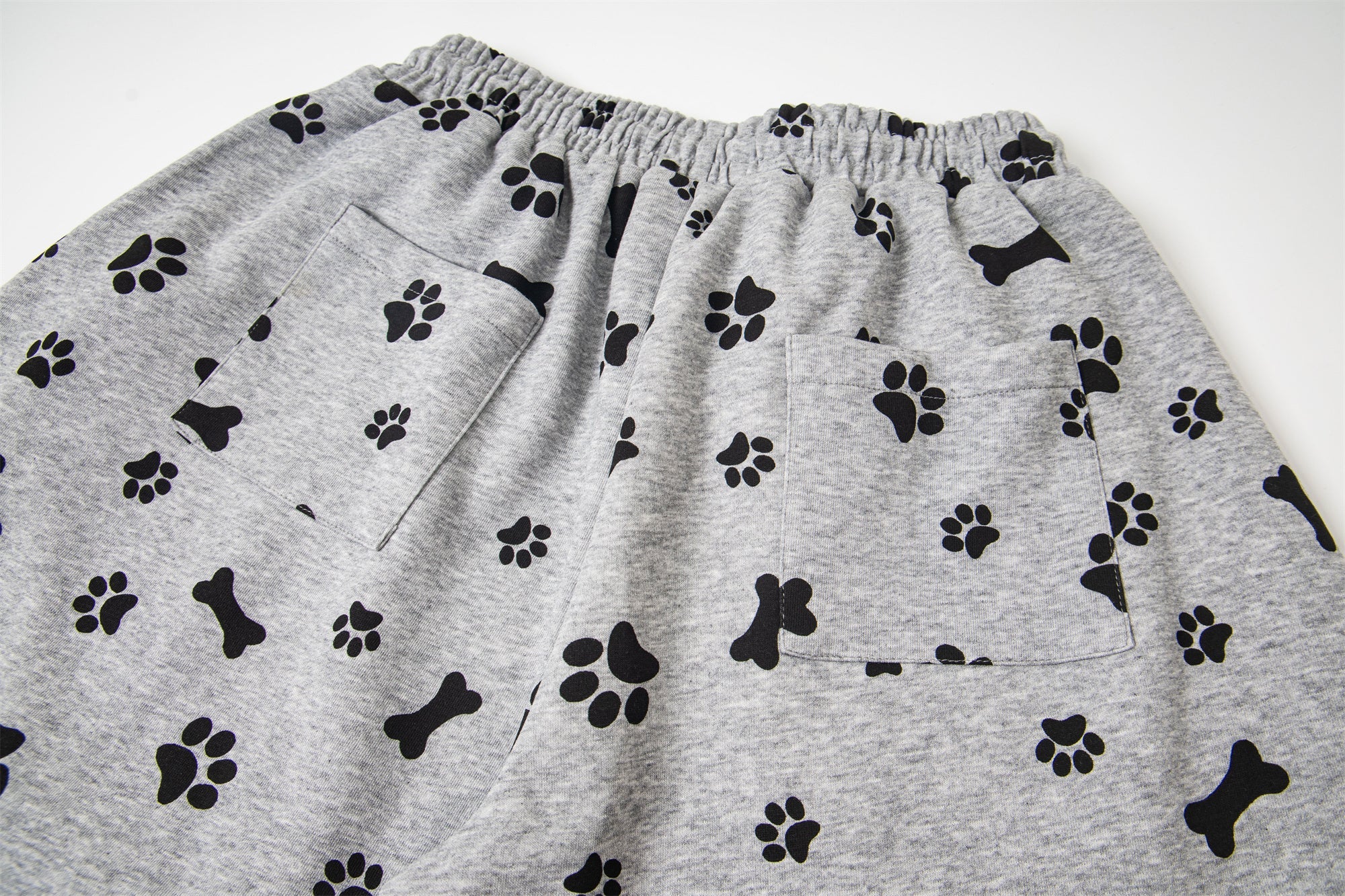 Paw Print Wide-Leg Lounge Pants | Dog Bone Streetwear Sweats