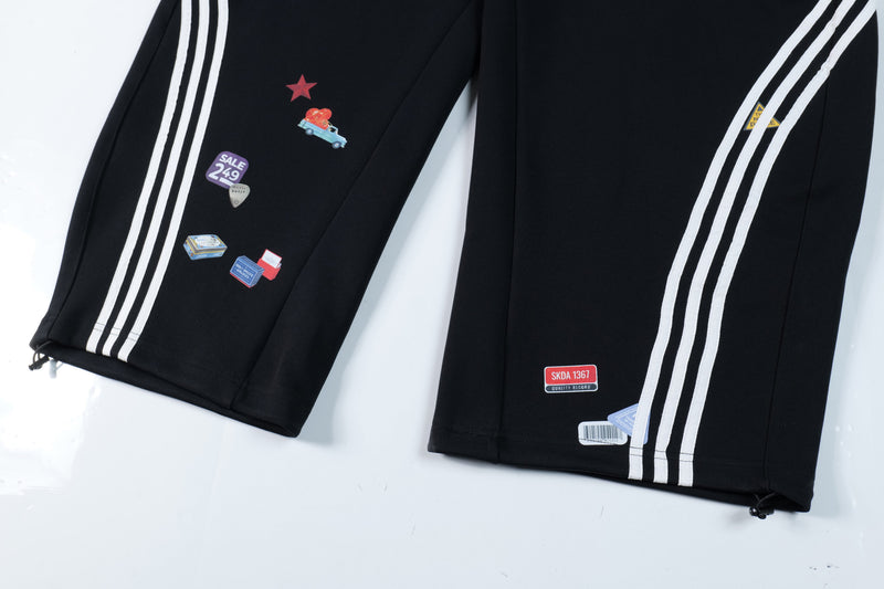 Omirad Patch Graphic Track Pants | Wide-Leg Streetwear