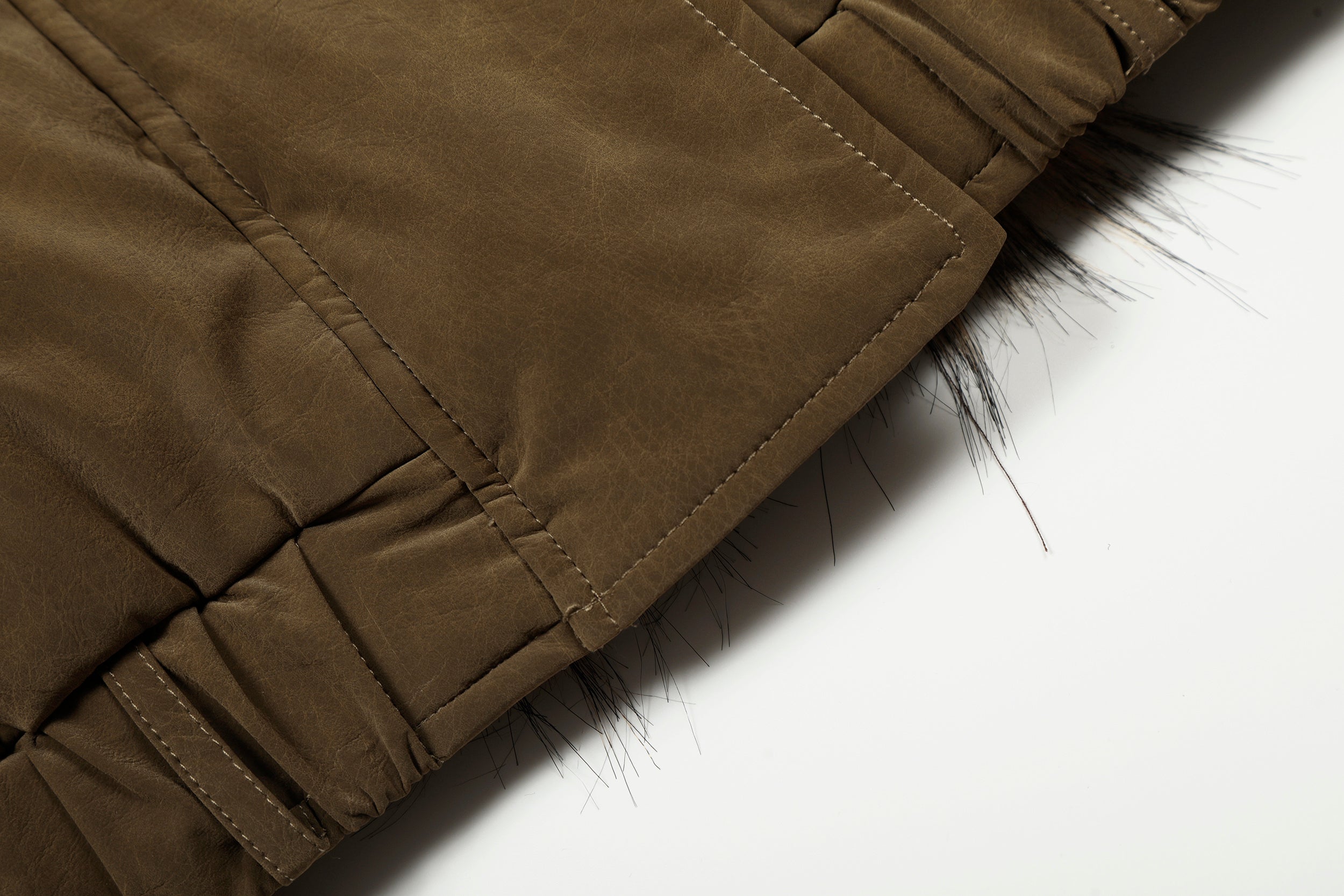 Detachable Faux Fur Collar PU Puffer Jacket | Cropped