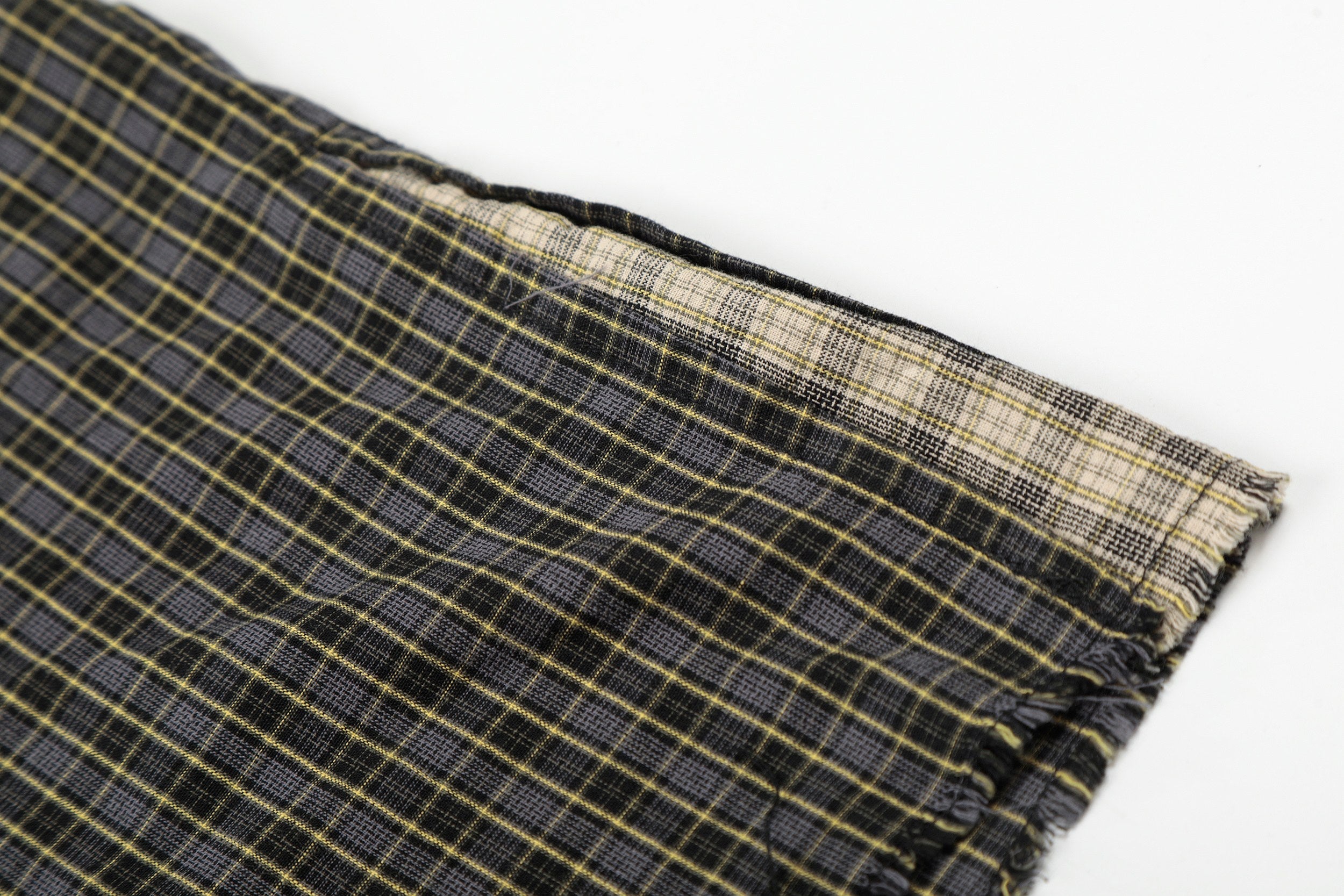 Omirad Gradient Check Distressed Plaid Shirt | Raw Edge