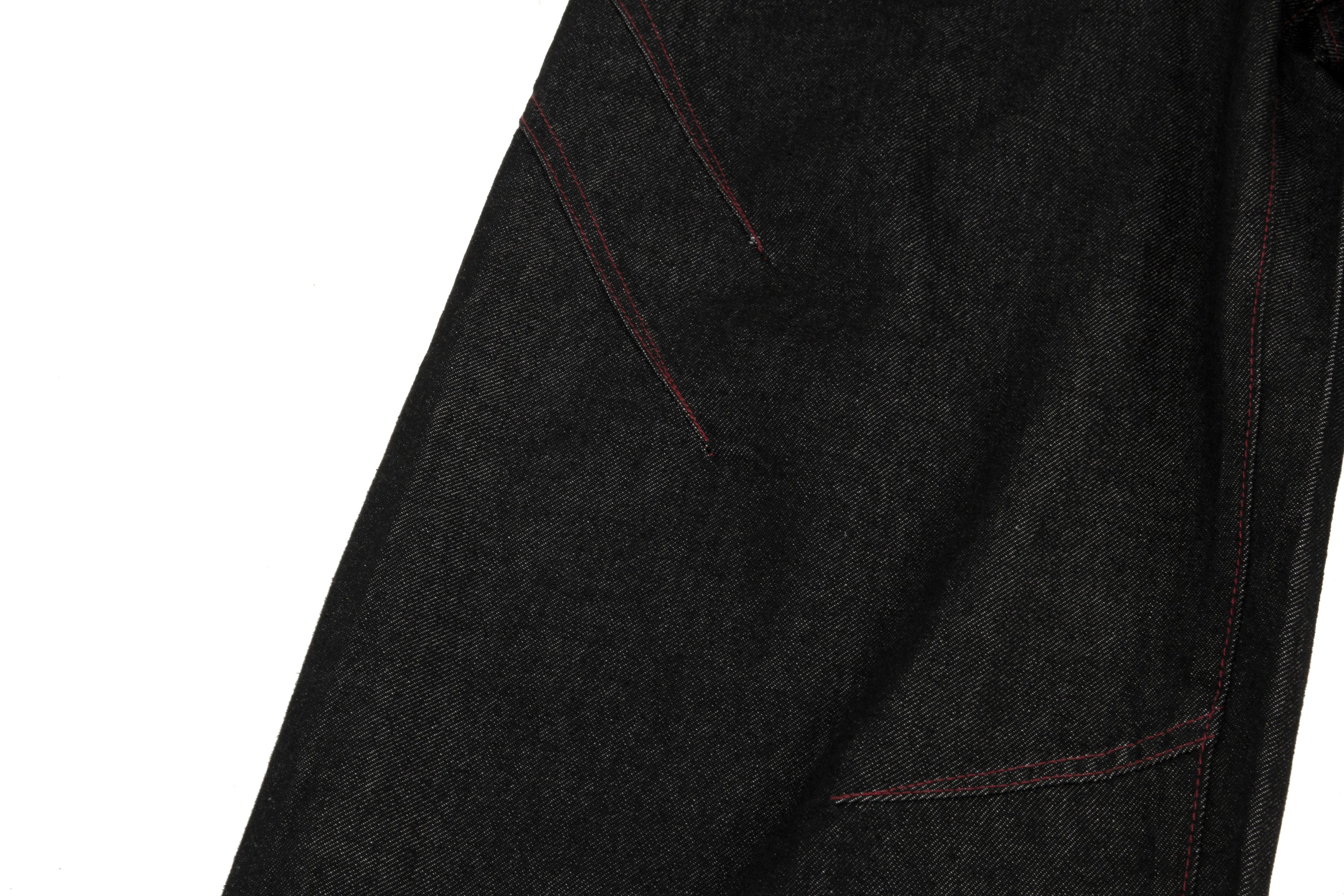 Omirad Multi-Button Wide Leg Denim Pants | Contrast Stitch