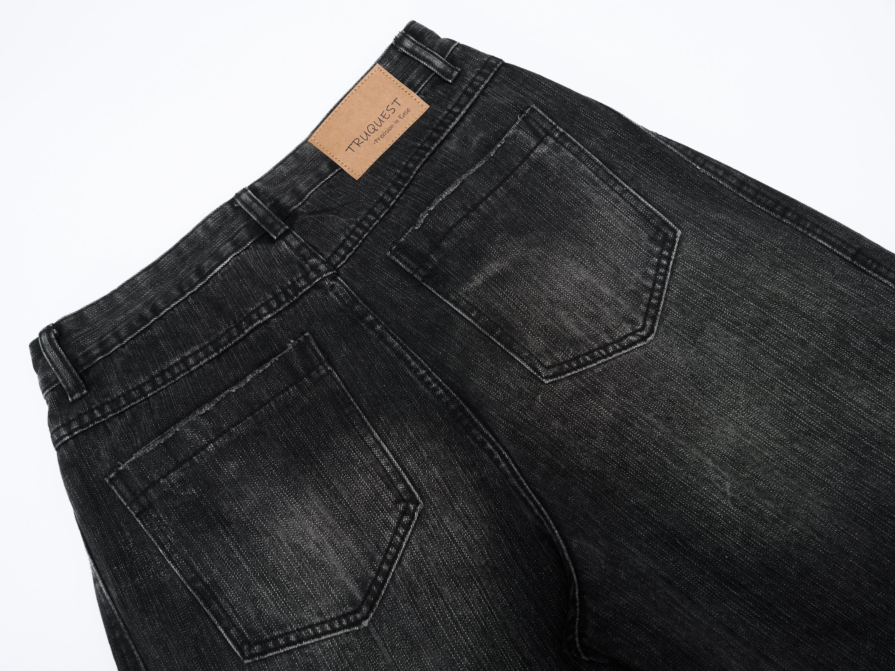 Vintage Washed Curved-Leg Wide Fit Denim Pants | SEAKOFF