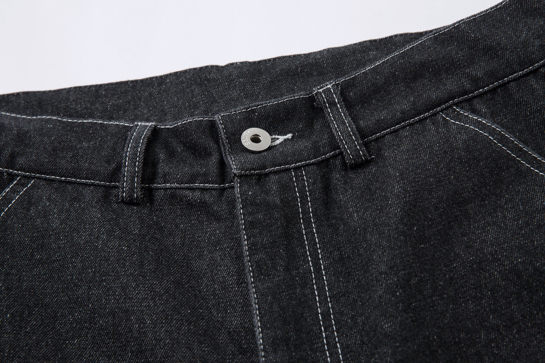 Omirad Stacked Cargo Wide-Leg Jeans | Black Denim
