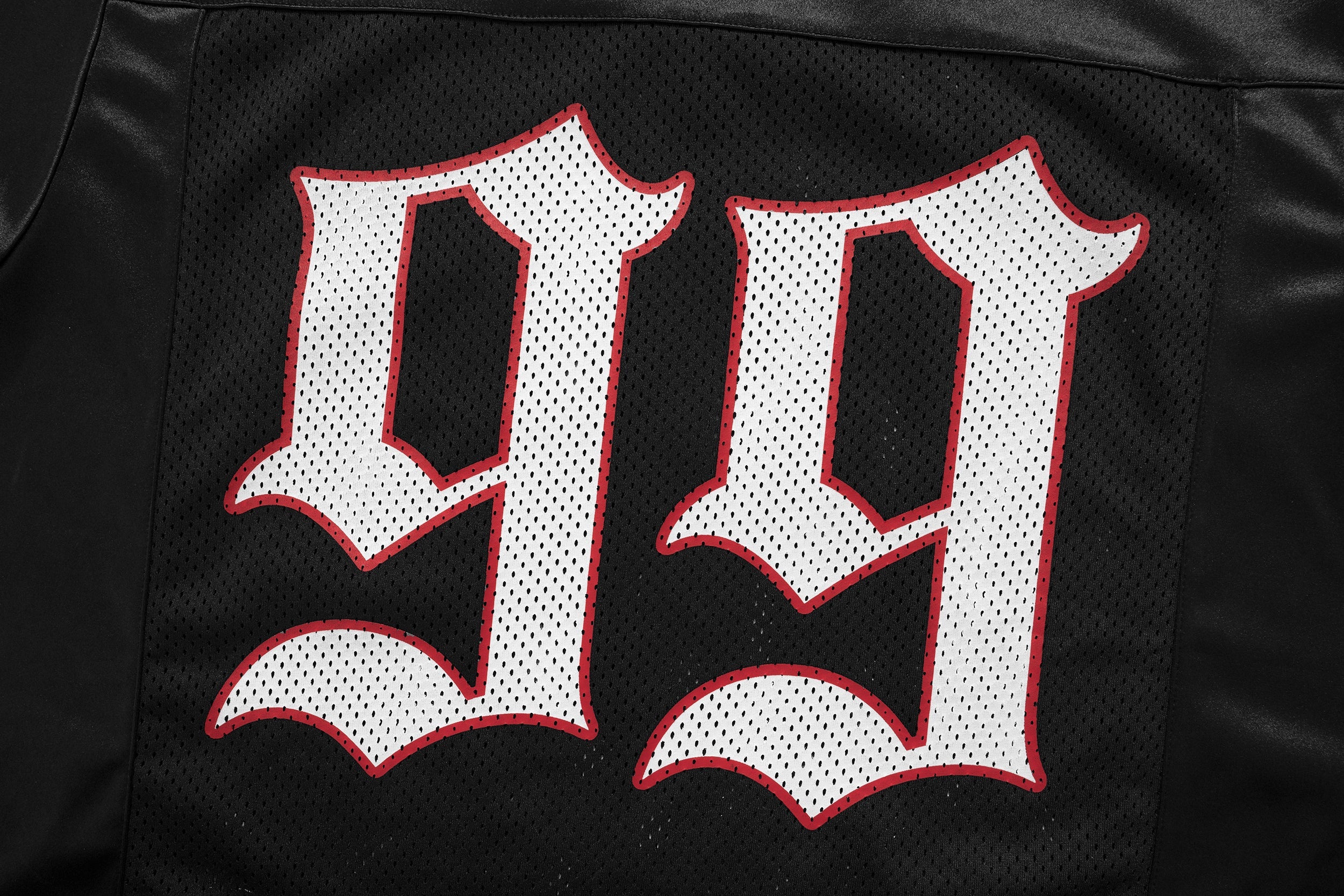 Gothic Mesh Football Jersey Tee | Oversized Streetwear Top