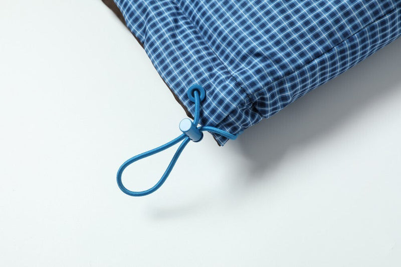 Reversible Hooded Puffer Jacket | Brown & Blue Check